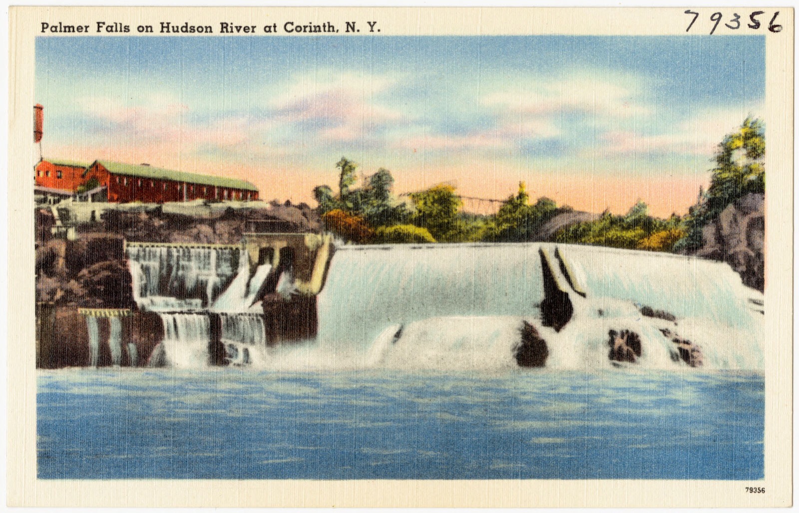 Palmer Falls on Hudson River at Corinth, N. Y., Boston Public Library - undated