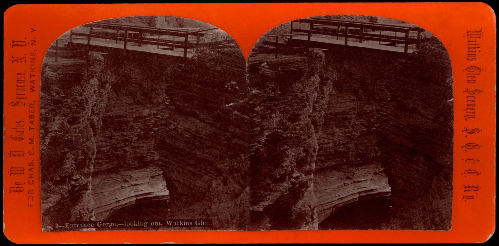 Entrance Gorge, - looking out. Watkins Glen, Boston Public Library - undated