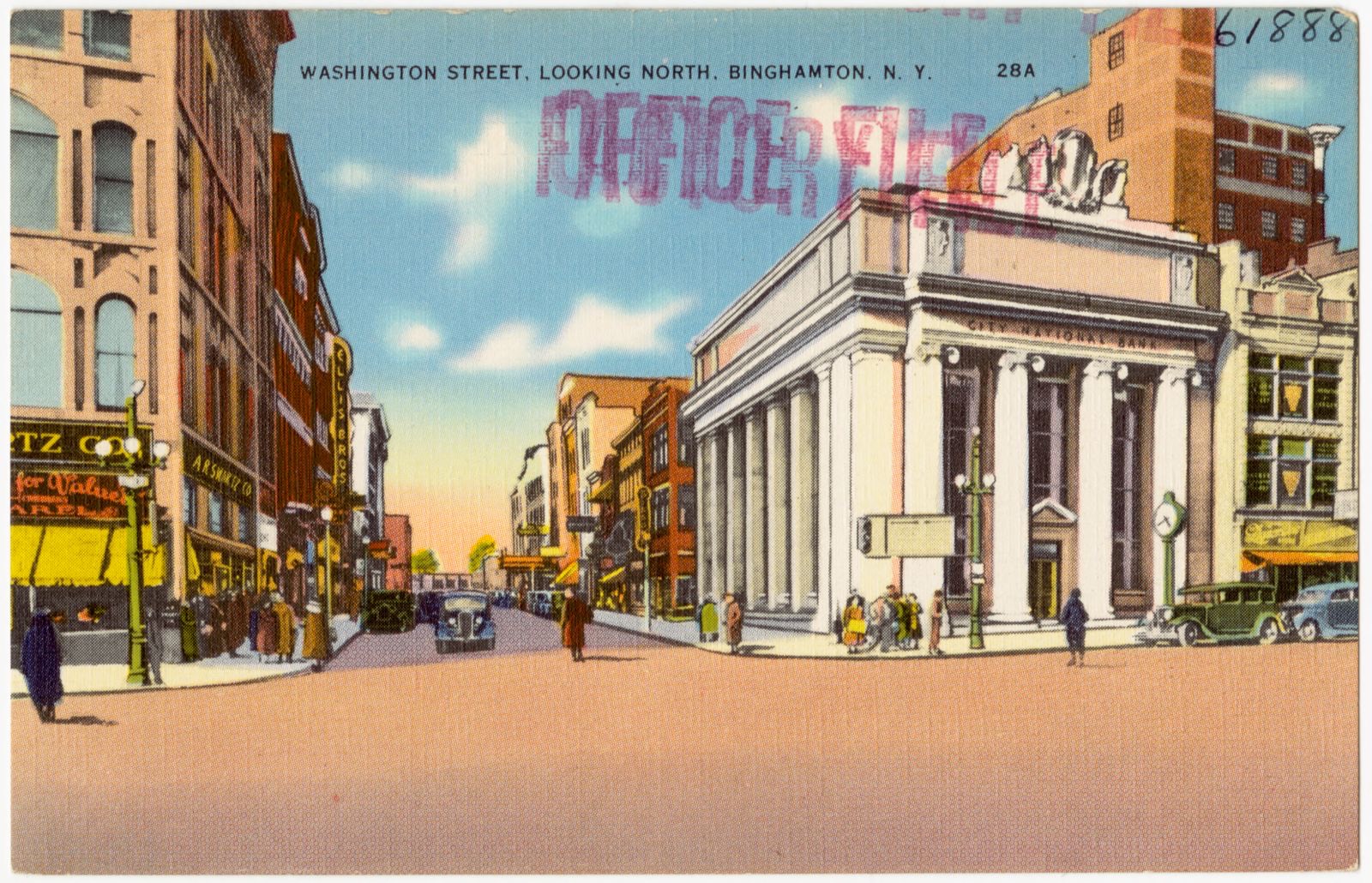 Washington Street, looking north, Binghamton, N. Y., Boston Public Library - undated