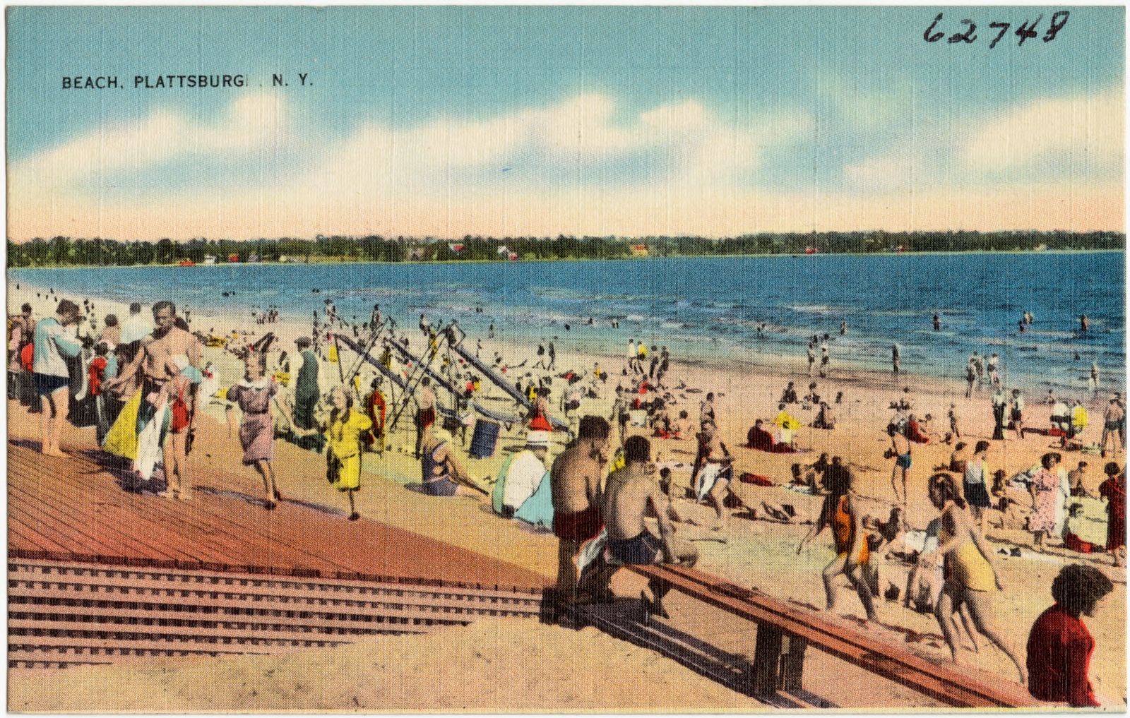Beach, Plattsburg[h], N. Y., Boston Public Library - undated