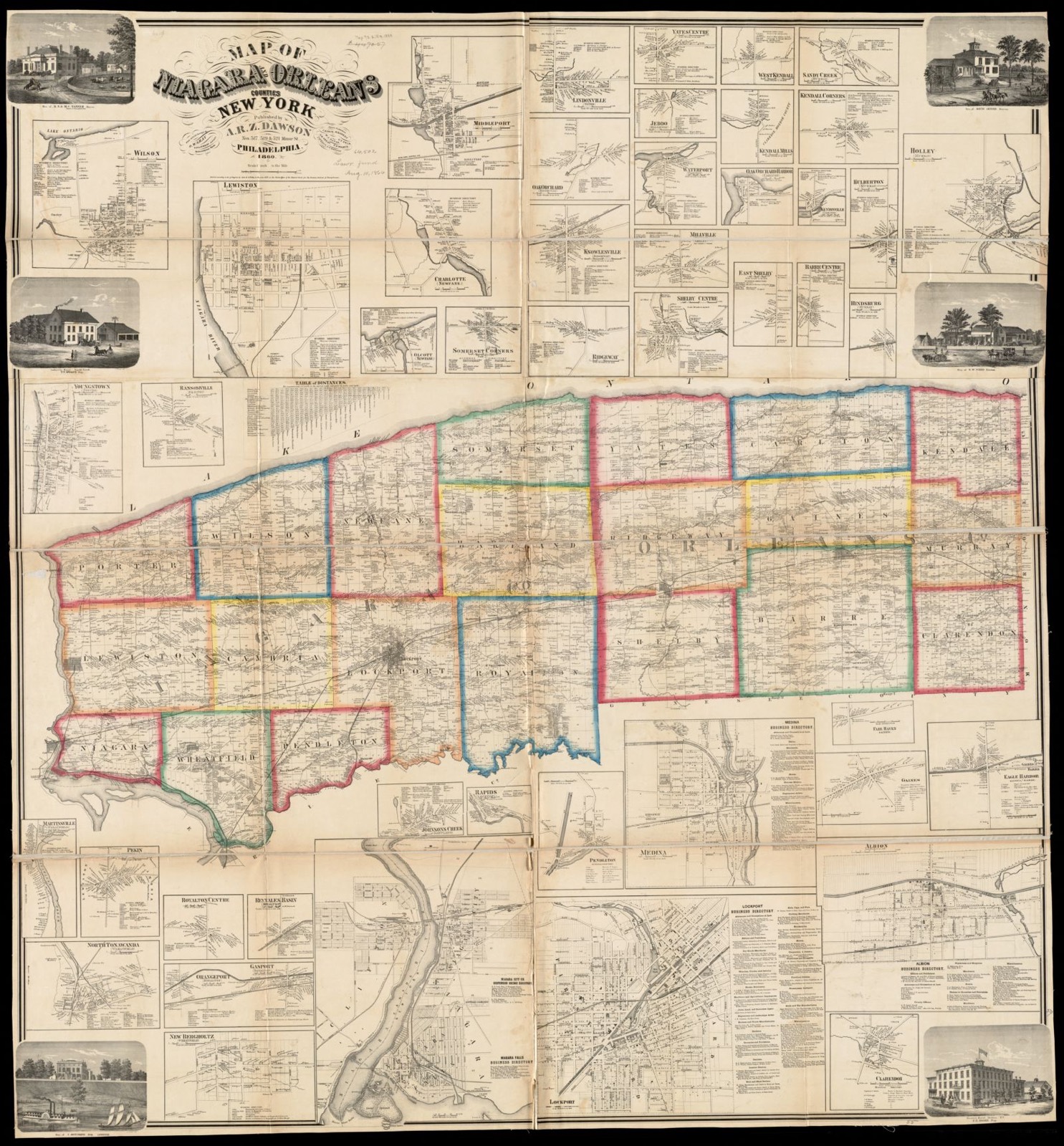 Map of Niagara and Orleans Counties, New York, Boston Public Library - undated