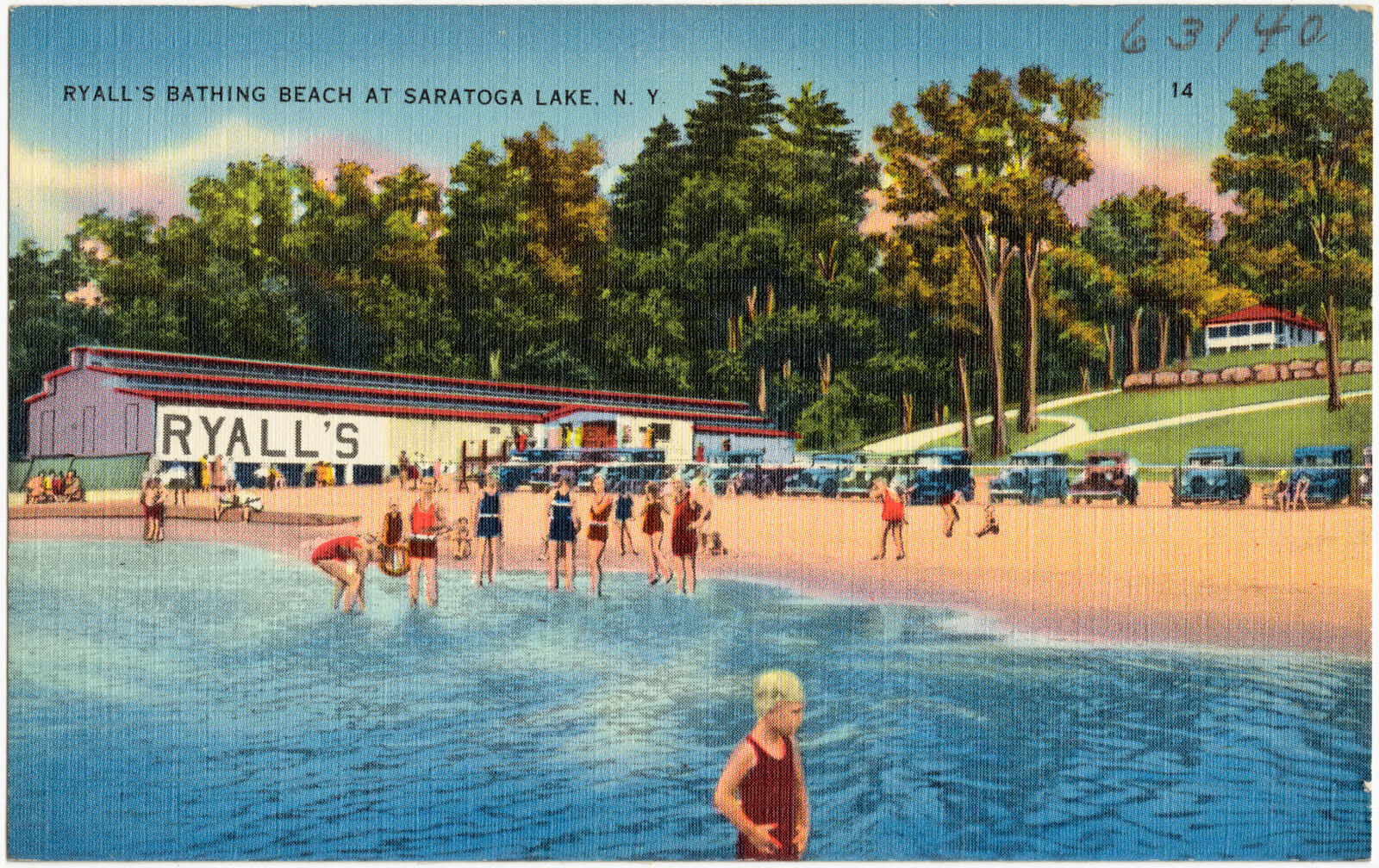 Ryall's bathing beach at Saratoga Lake, N. Y., Boston Public Library - undated