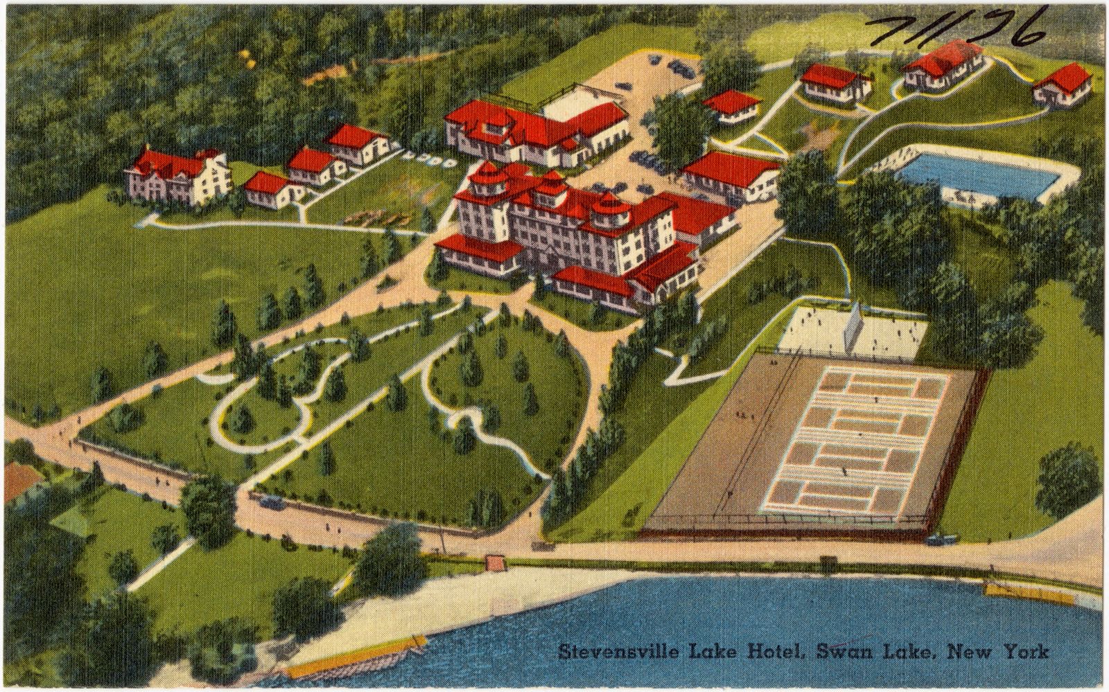 Stevensville Lake Hotel, Swan Lake, New York, Boston Public Library - undated