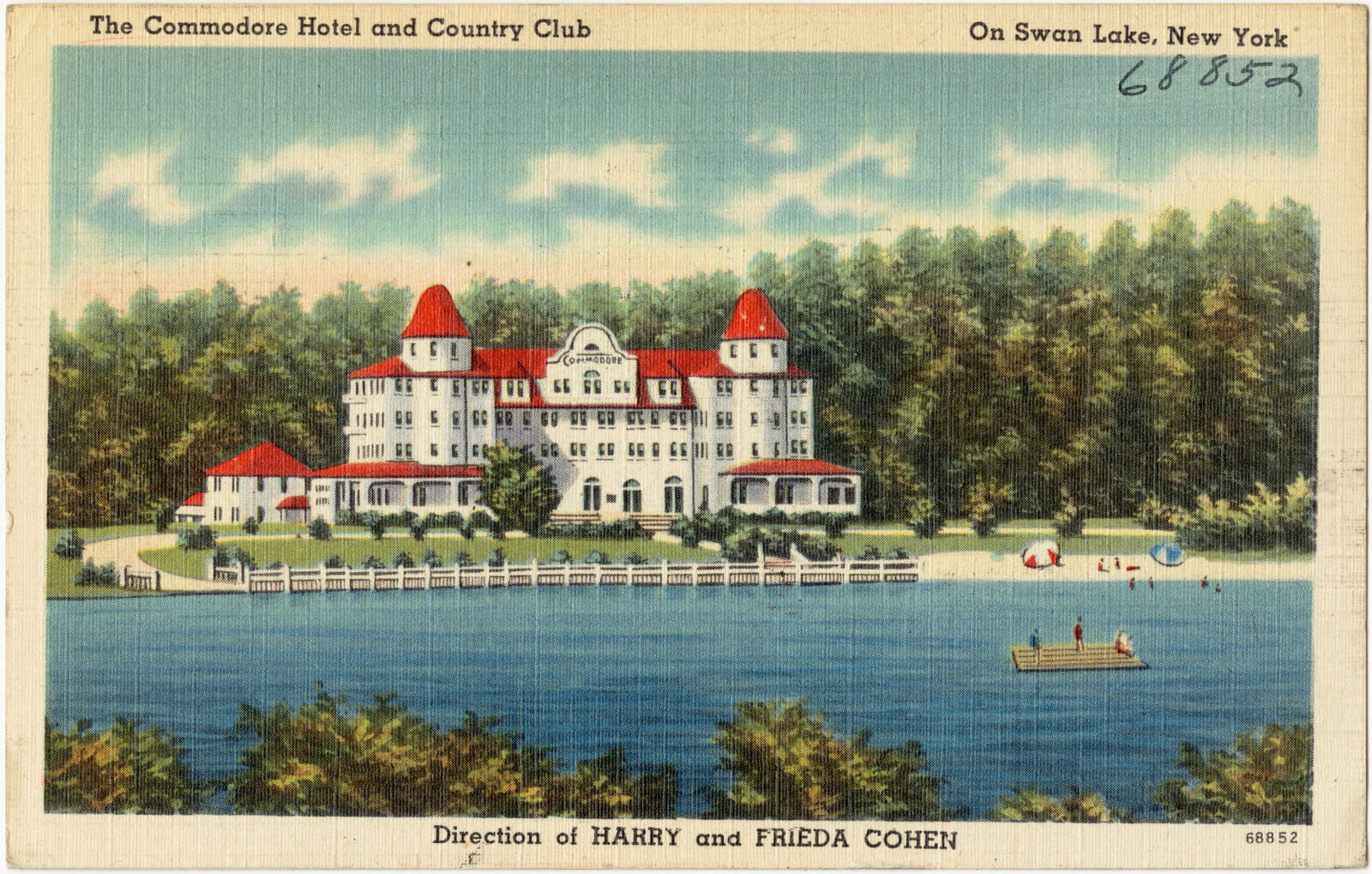 The Commodore Hotel and Country Club on Swan Lake, New York, Boston Public Library - undated
