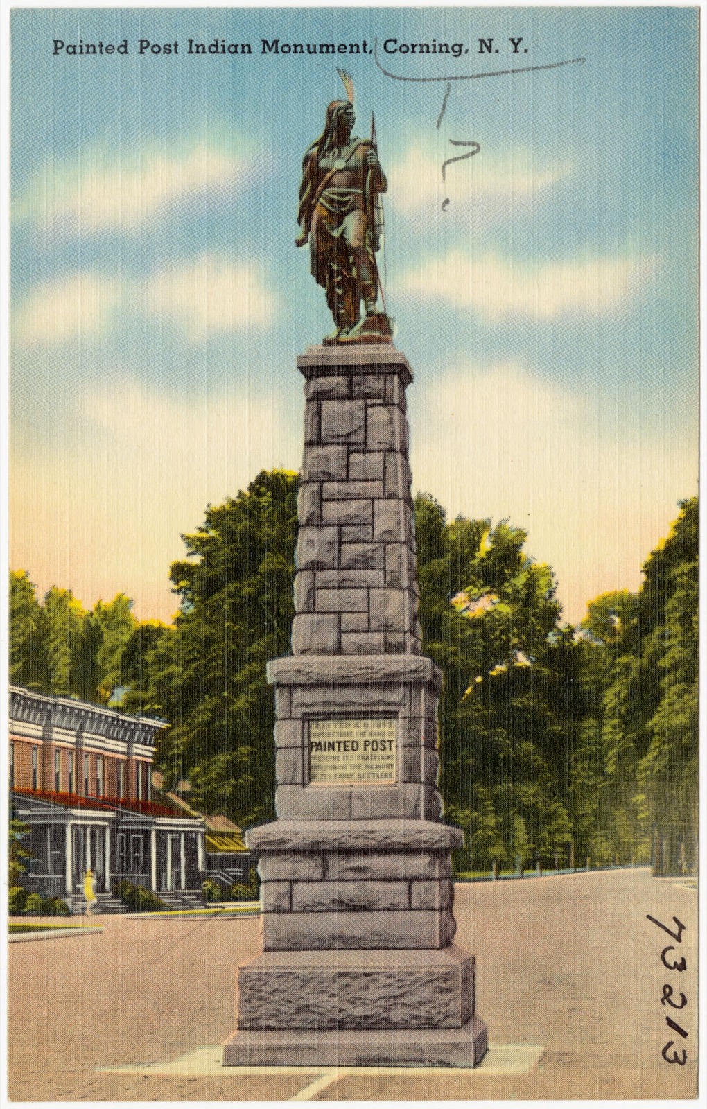Painted Post Indian Monument, Corning, N. Y., Boston Public Library - undated