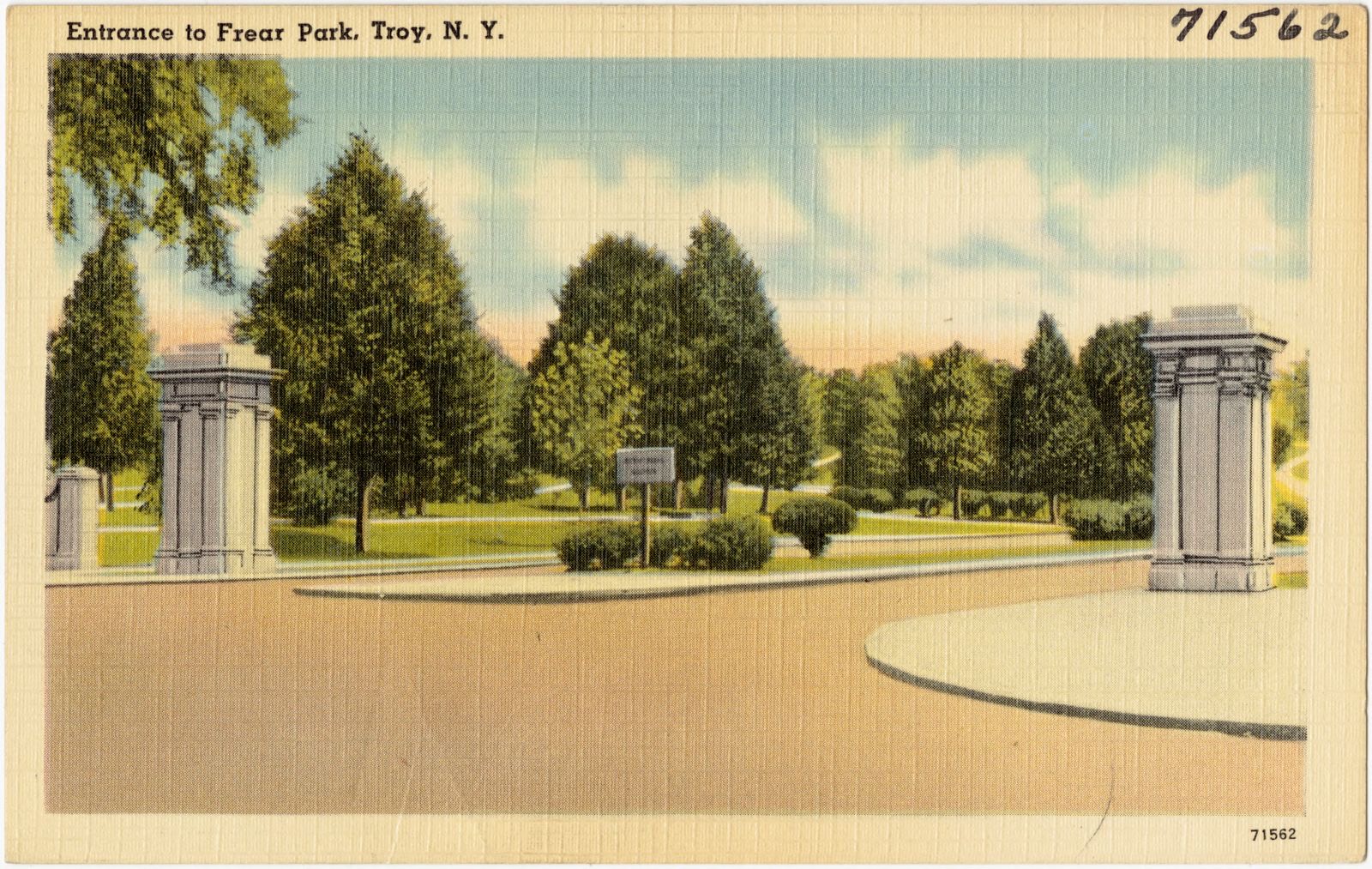Entrance to Frear Park, Troy, N. Y., Boston Public Library - undated