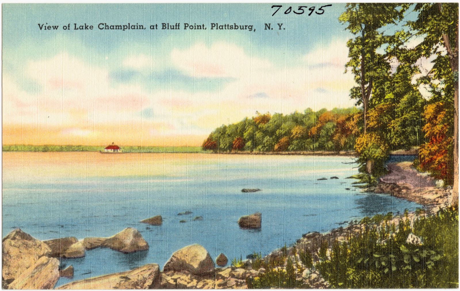 View of Lake Champlain, at Bluff Point, Plattsburg, N. Y., Boston Public Library - undated