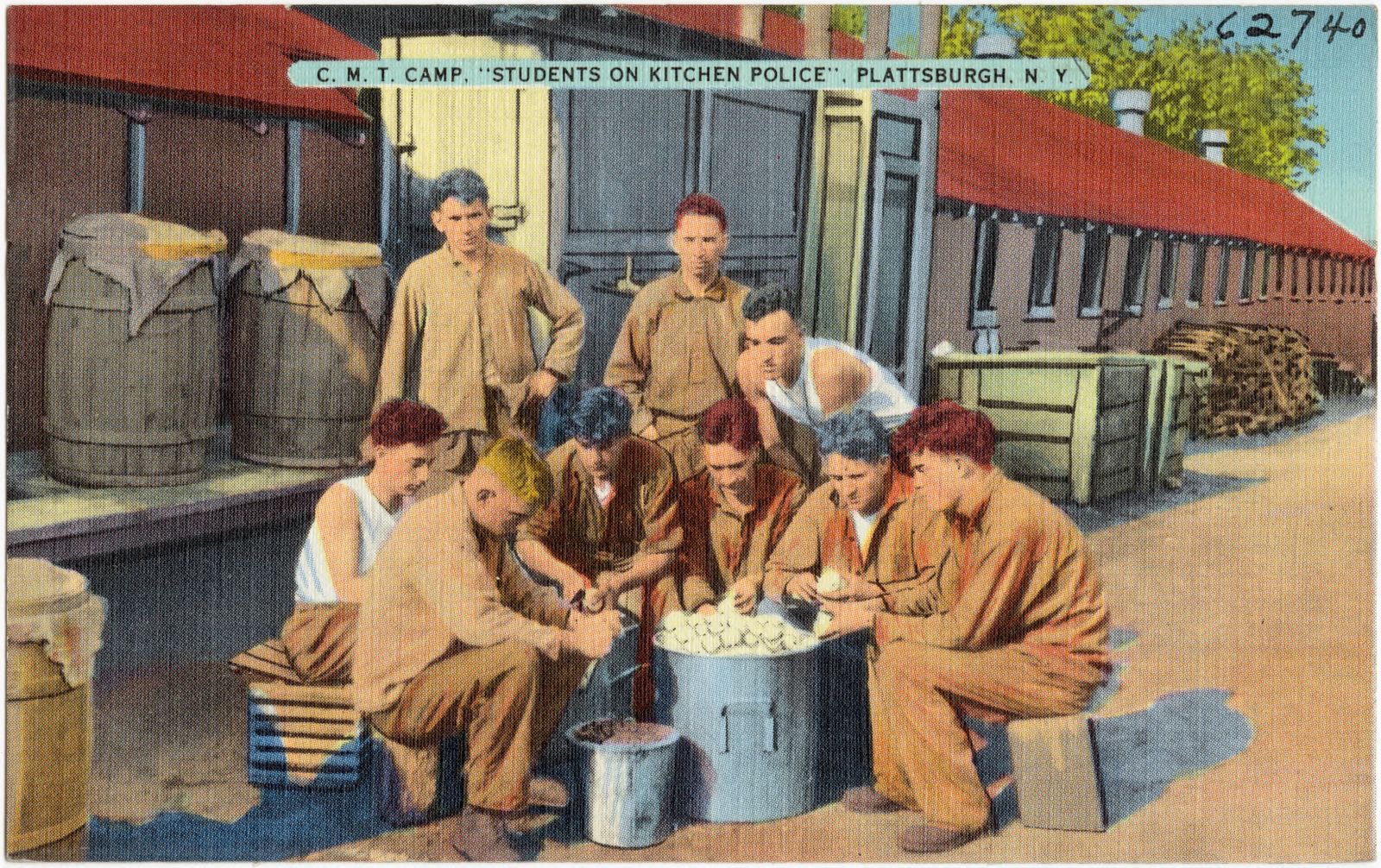 C. M. T. Camp, "students on kitchen police", Plattsburgh, N. Y., Boston Public Library - undated