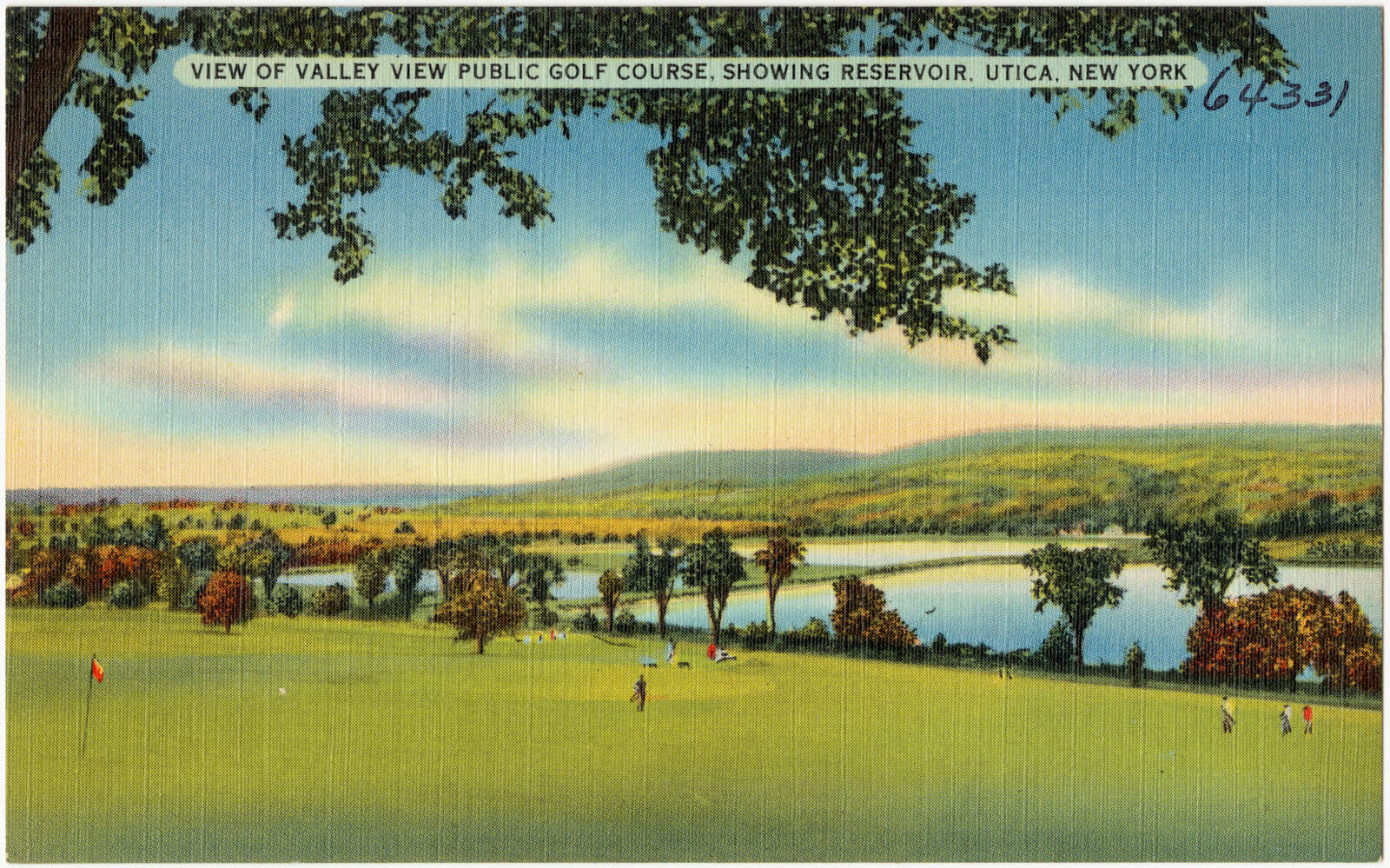 View of Valley View Public Golf Course, showing reservoir, Utica, New York, Boston Public Library - undated