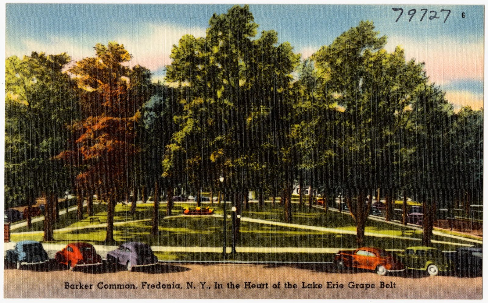 Barker Common, Fredonia, N. Y., in the heart of the Lake Erie grape belt, Boston Public Library - undated