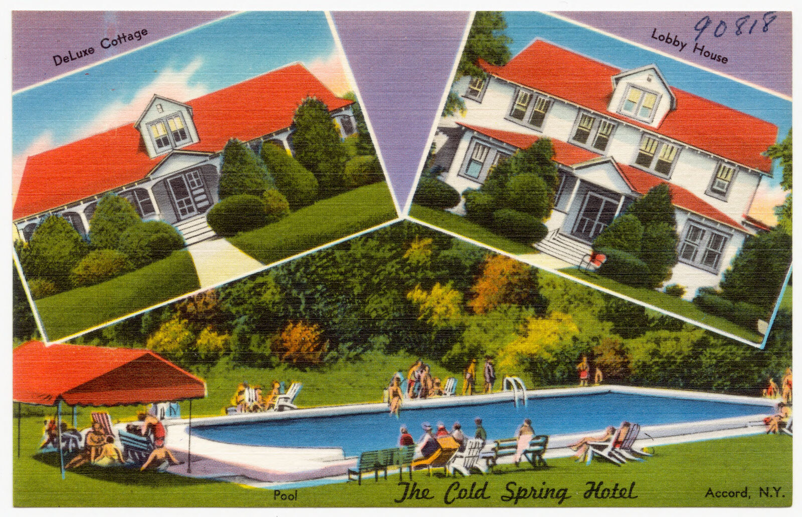 The Cold Spring Hotel, Accord, N. Y. -- deluxe cottage, lobby house, pool, Boston Public Library - undated