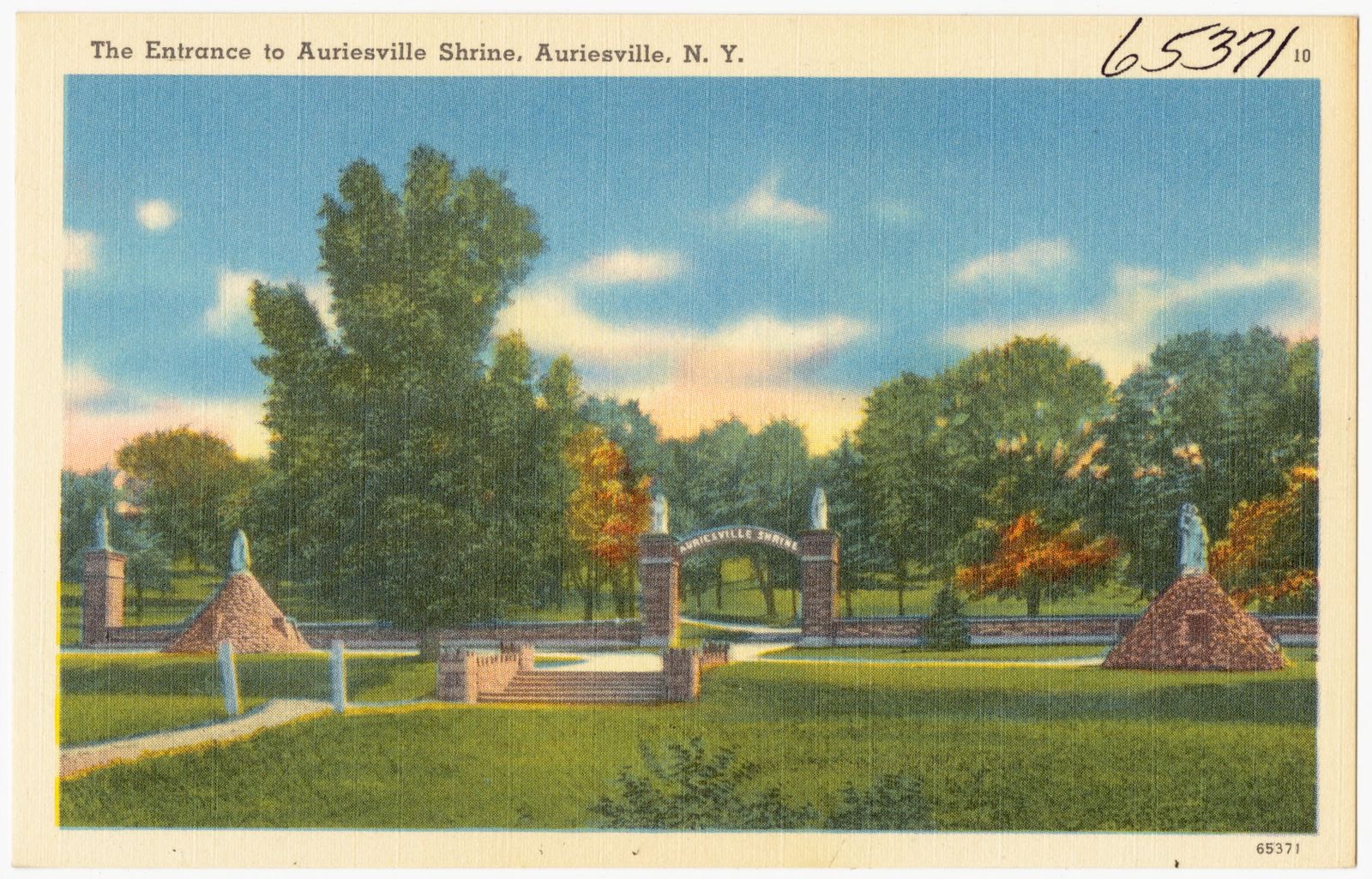 The entrance to Auriesville Shrine, Auriesville, N. Y., Boston Public Library - undated