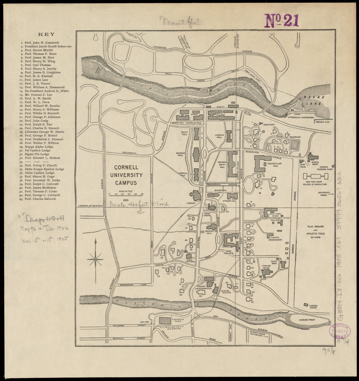 Cornell University campus, Boston Public Library - undated