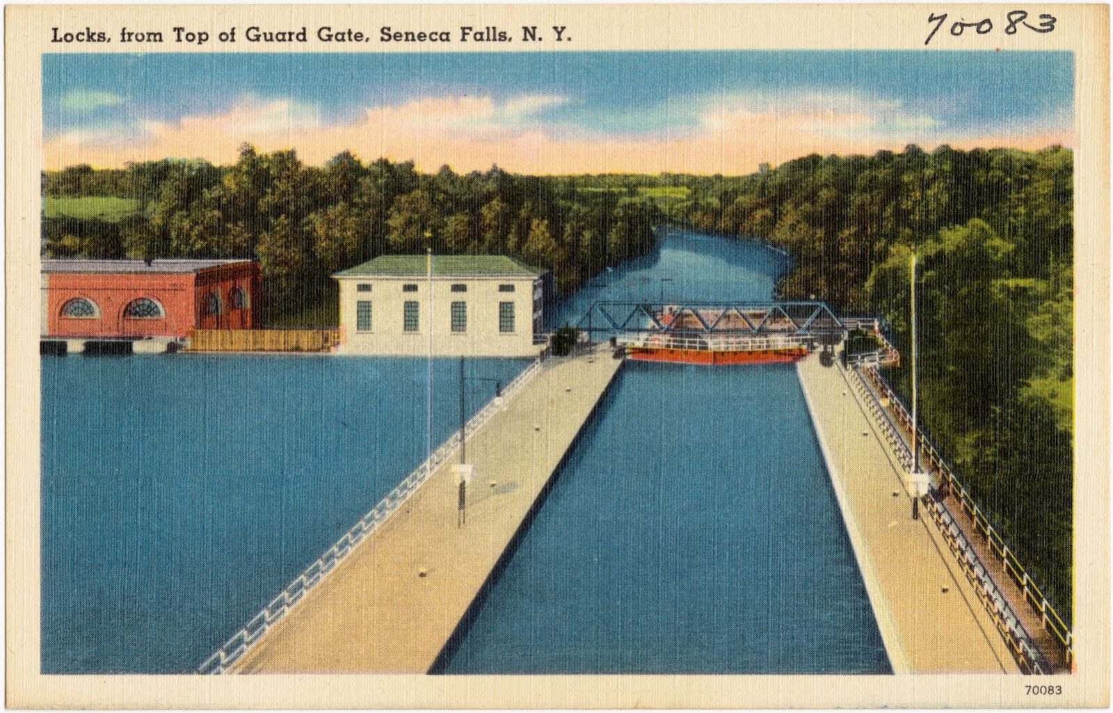 Locks, from top of guard gate, Seneca Falls, N. Y., Boston Public Library - undated