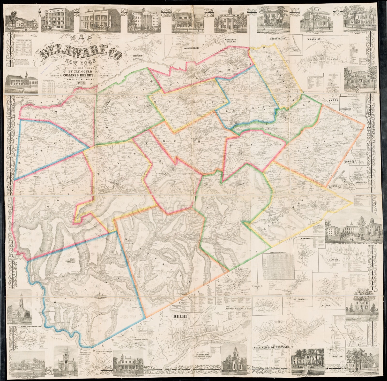 Map of Delaware County, New York, Boston Public Library - undated
