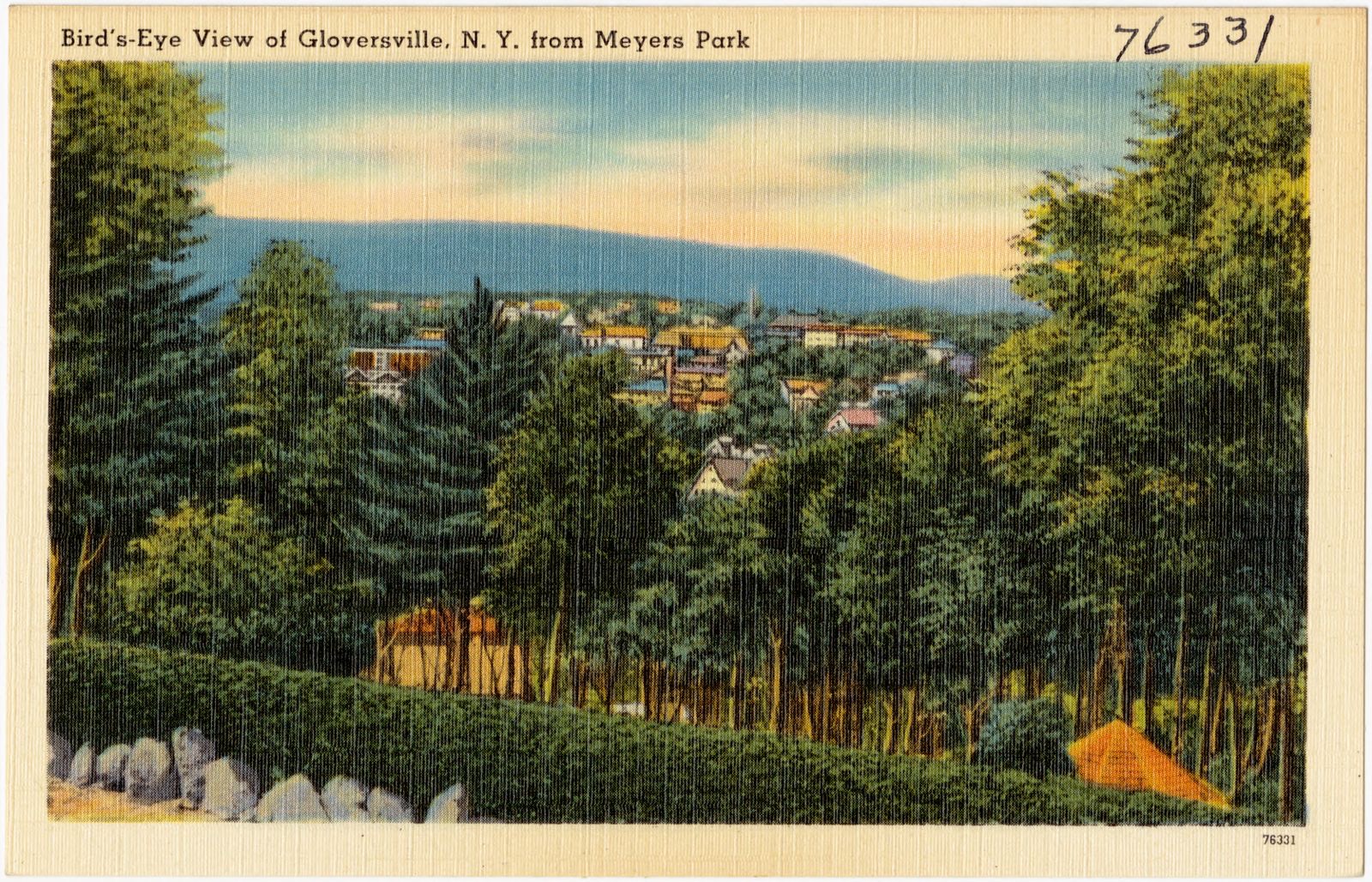 Bird's-eye view of Gloversville, N. Y. from Meyers Park, Boston Public Library - undated