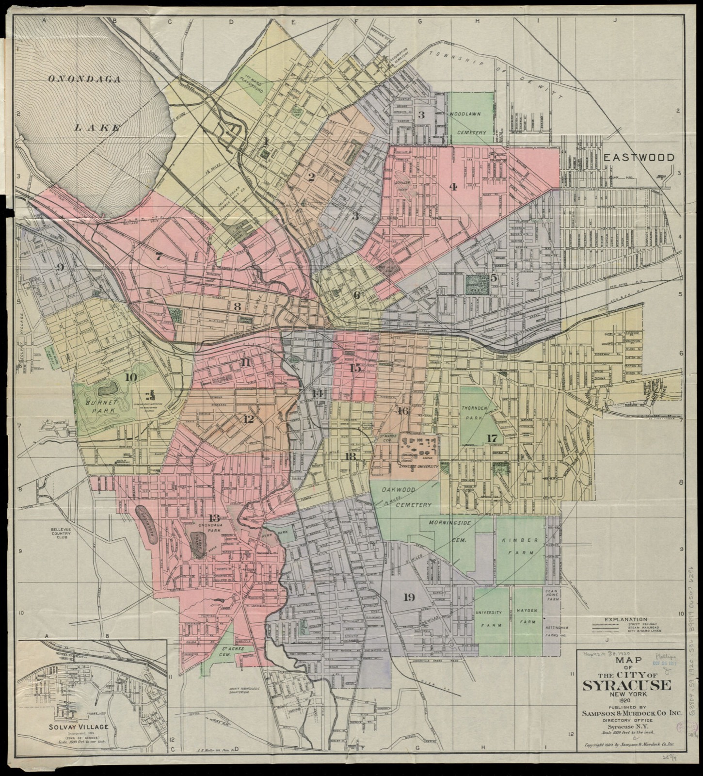 Map of the City of Syracuse, New York, Boston Public Library - undated