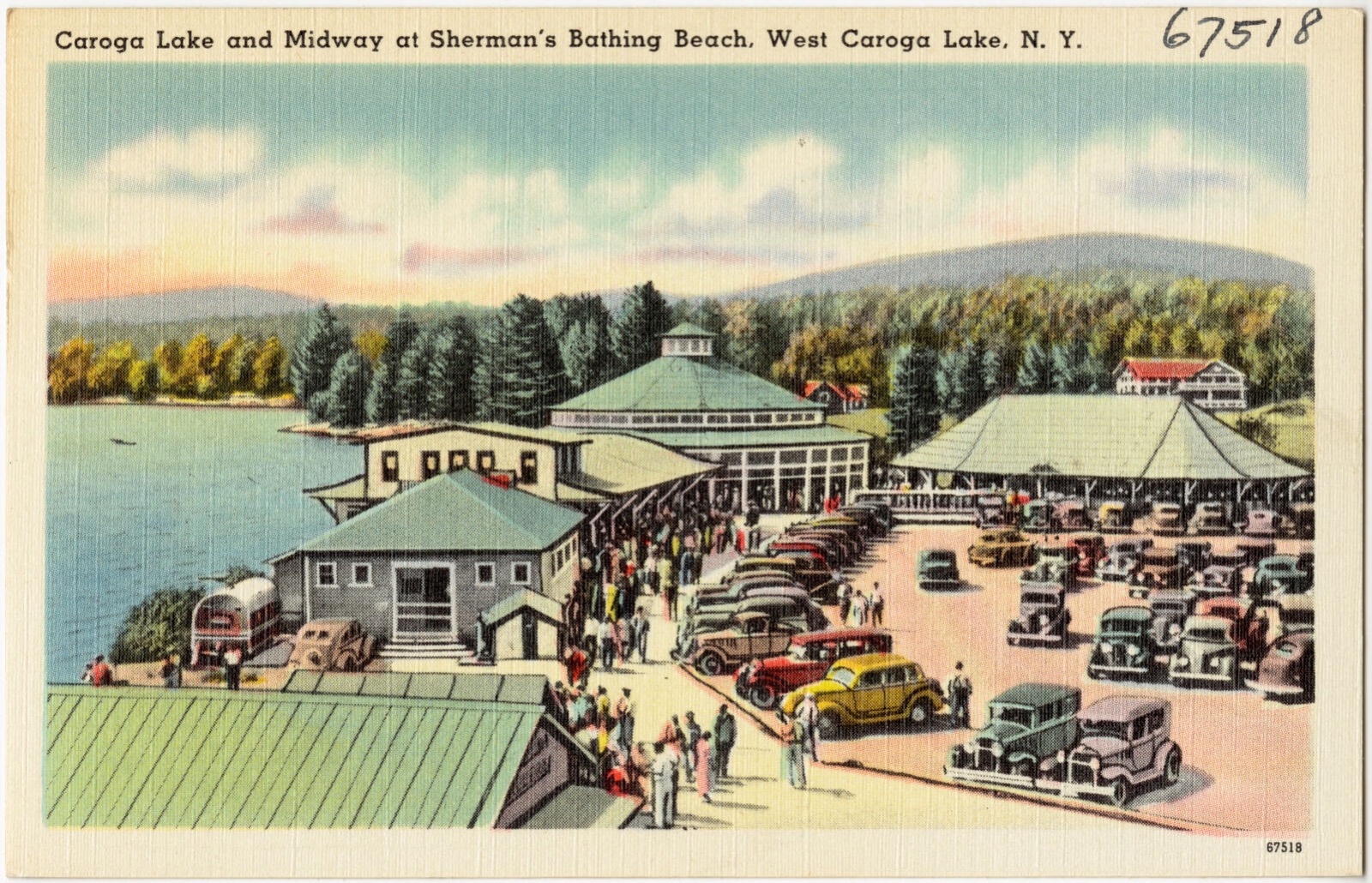 Caroga Lake and midway at Sherman's Bathing Beach, West Caroga Lake, N. Y., Boston Public Library - undated