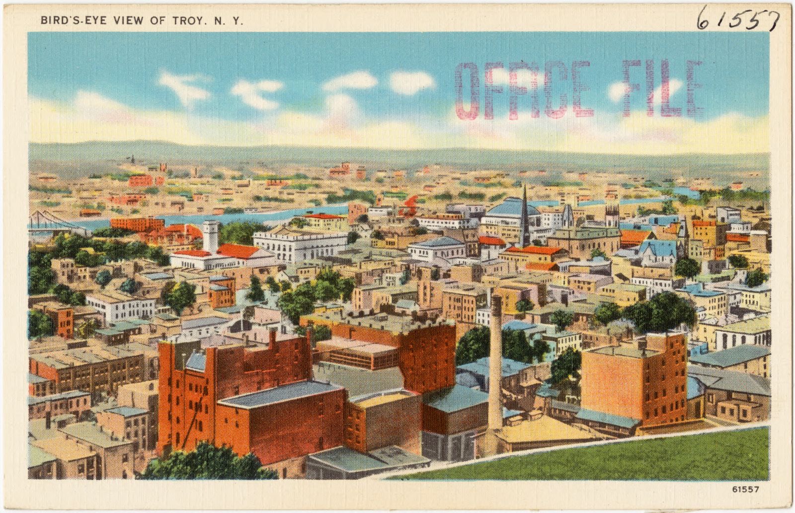 Birds-eye view of Troy, N. Y., Boston Public Library - undated