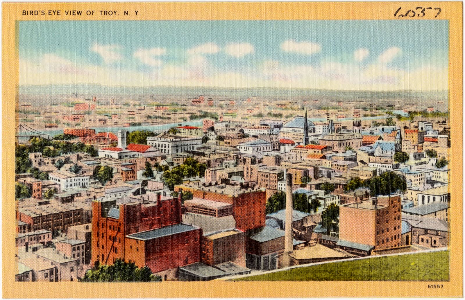 Birds-eye view of Troy, N. Y., Boston Public Library - undated