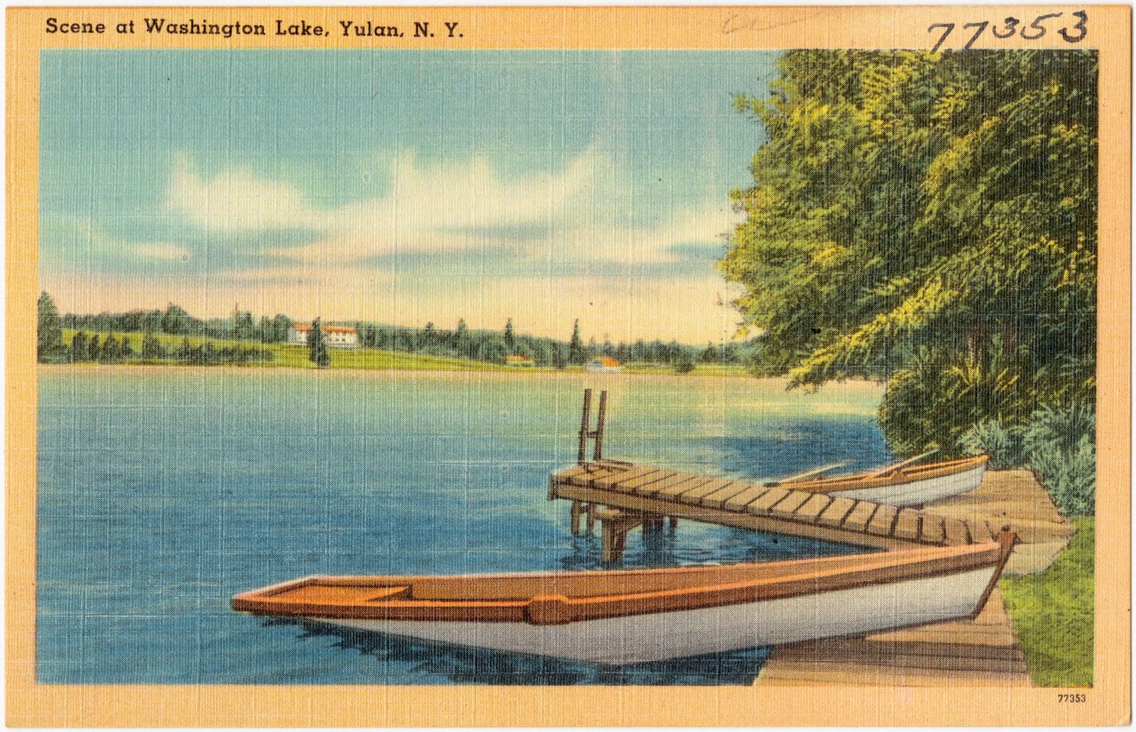 Scene at Washington Lake, Yulan, N. Y., Boston Public Library - undated