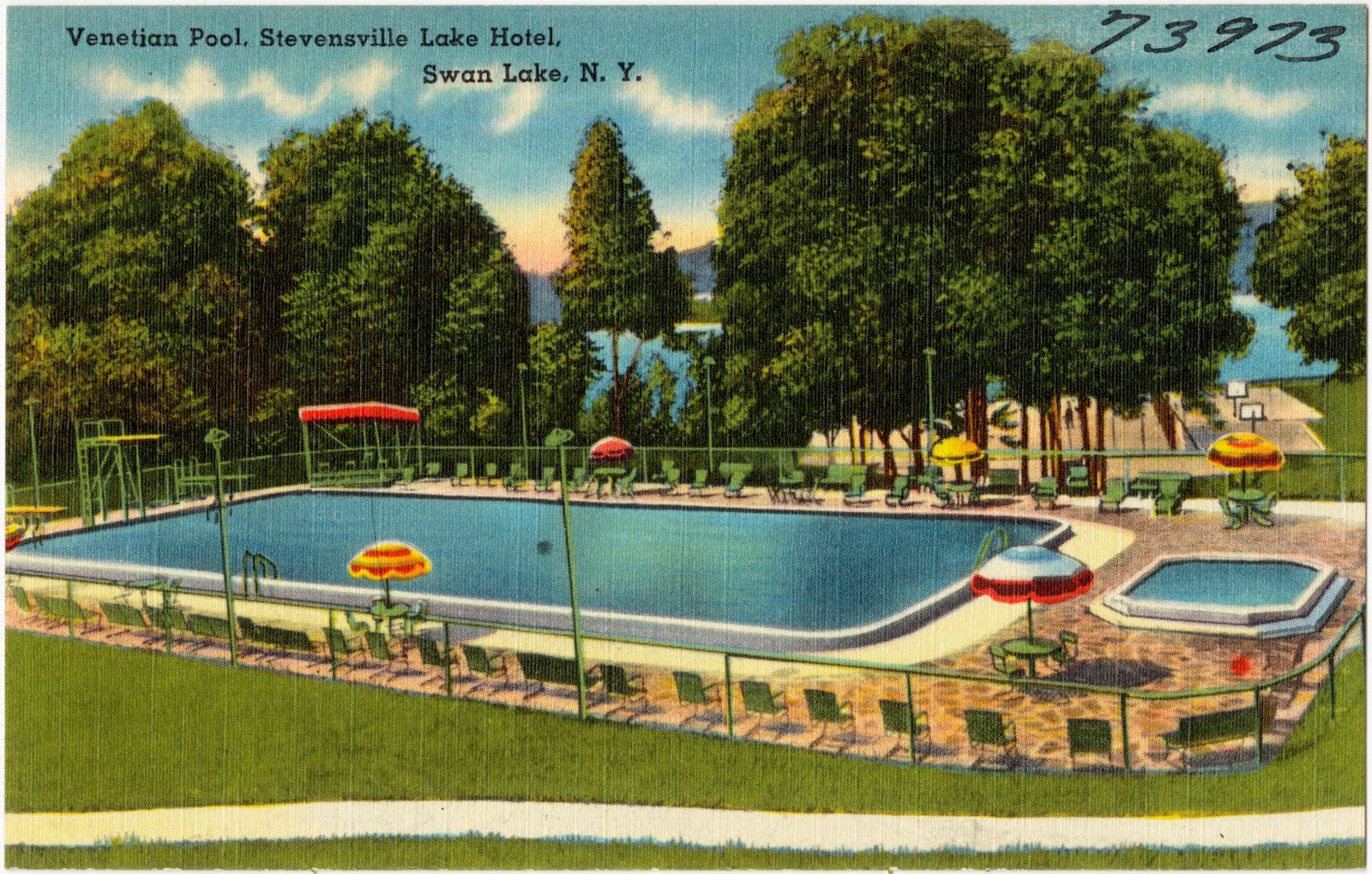 Venetian pool, Stevensville Lake Hotel, Swan Lake, N. Y., Boston Public Library - undated