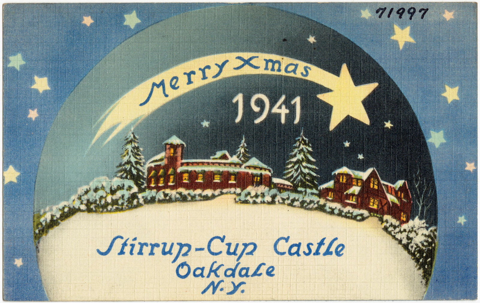 Merry Xmas, 1941. Stirrup-Cup Castle. Oakdale, N. Y., Boston Public Library - undated