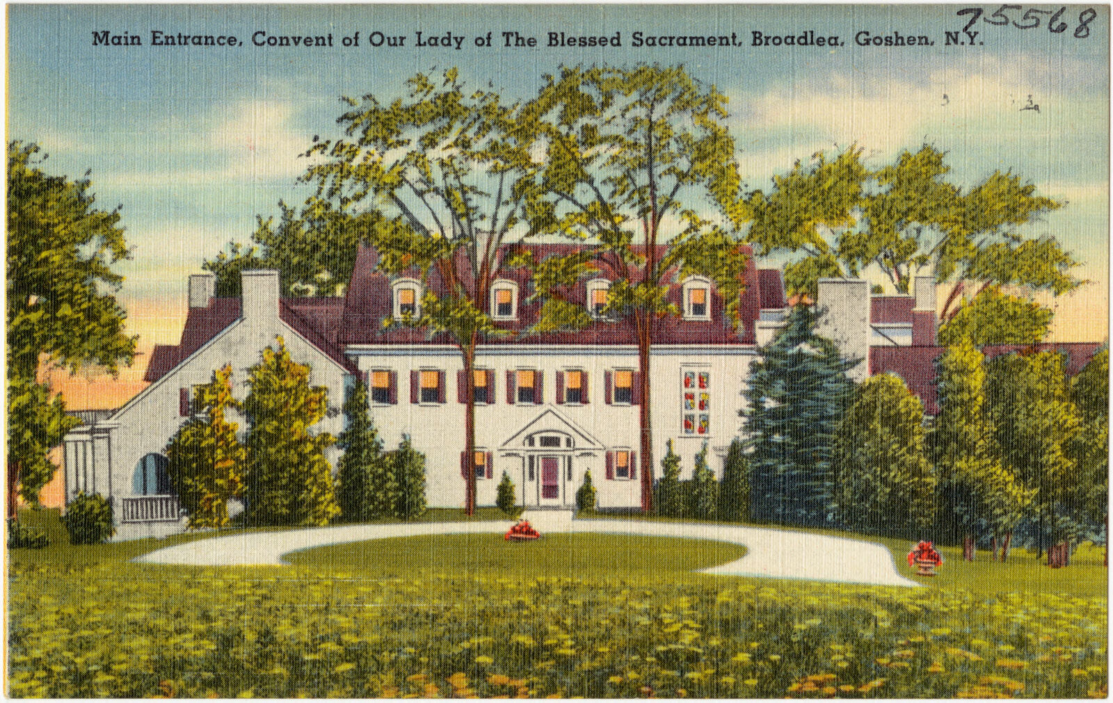 Main entrance, Convent of Our Lady of the Blessed Sacrament, Broadlea, Goshen, N. Y., Boston Public Library - undated