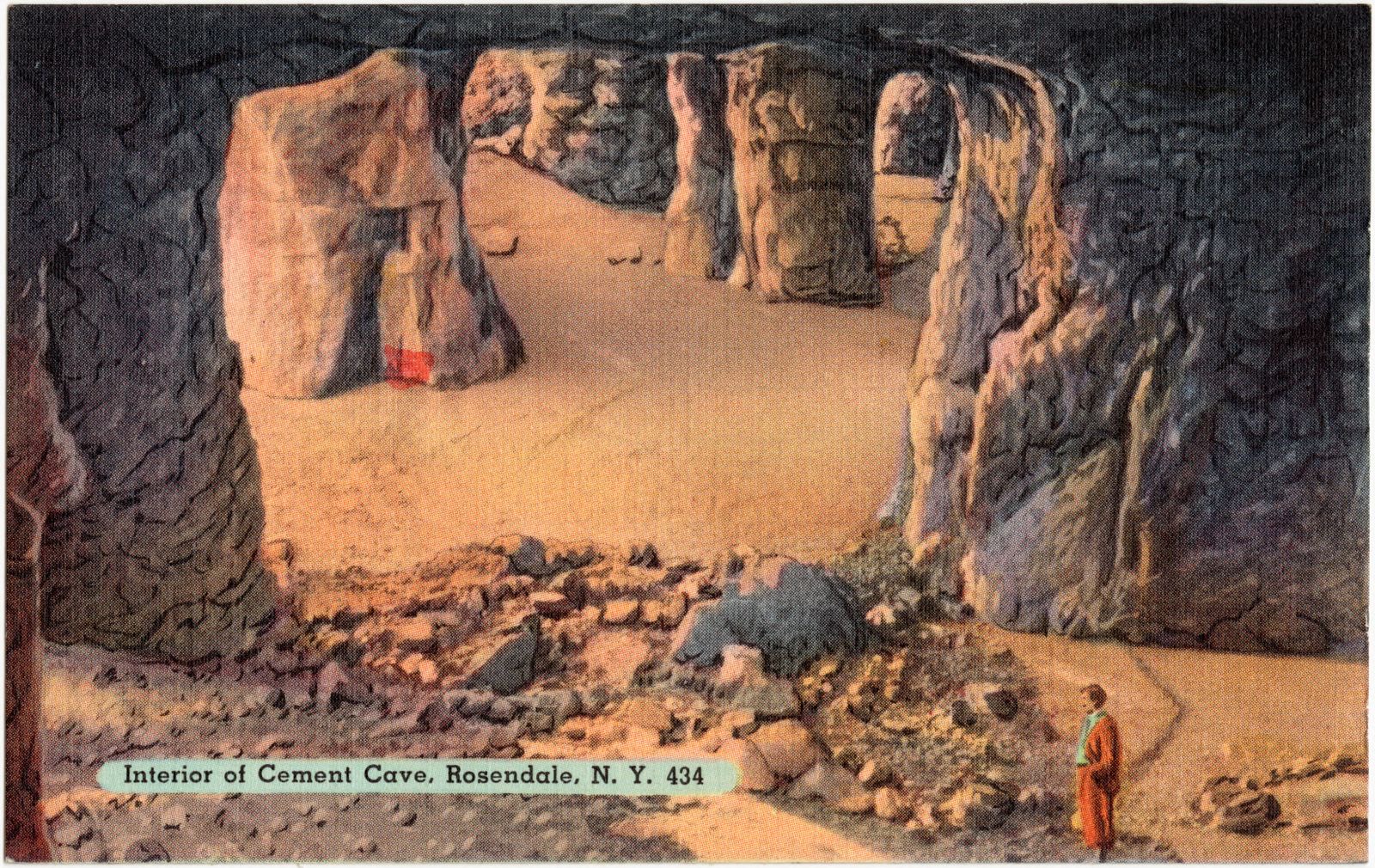 Interior of Cement Cave, Rosendale, N. Y., Boston Public Library - undated