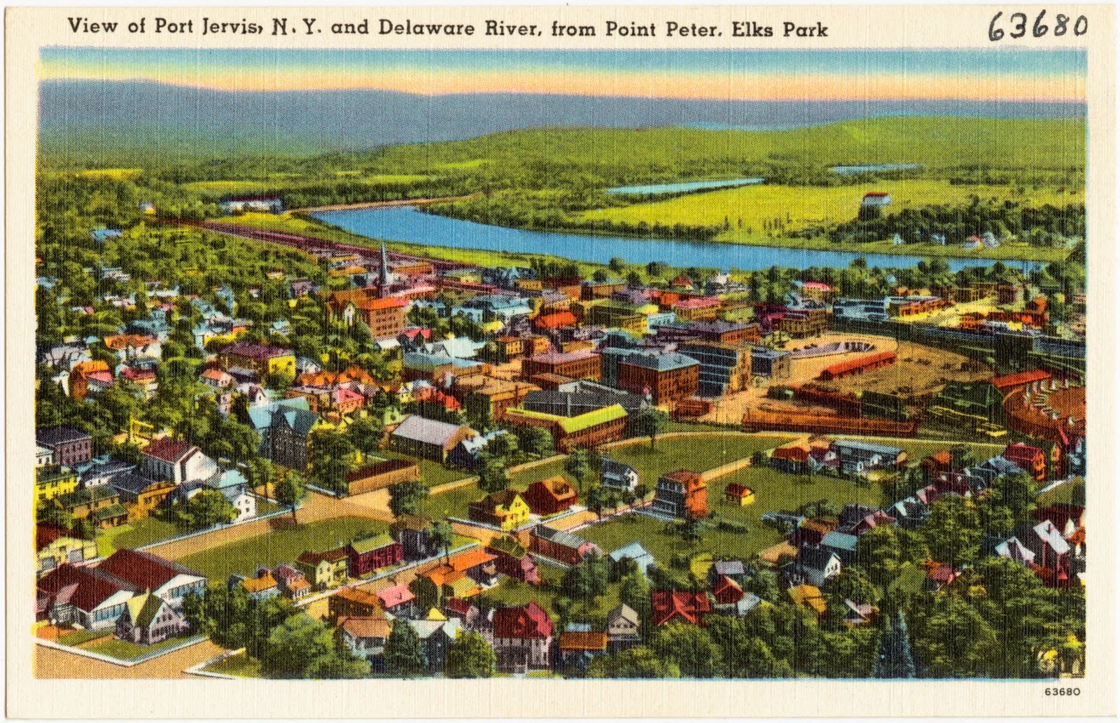 View of Point Jervis, N. Y. and Delaware River, from Point Peter, Elks Park, Boston Public Library - undated