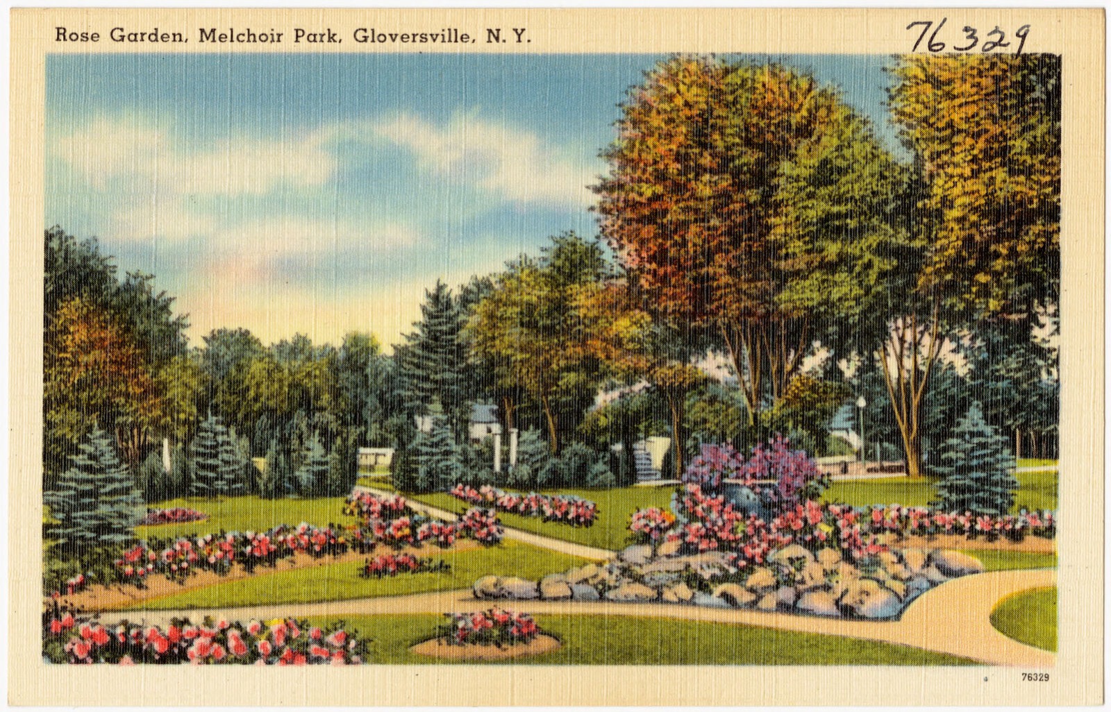 Rose garden, Melchoir Park, Gloversville, N. Y., Boston Public Library - undated