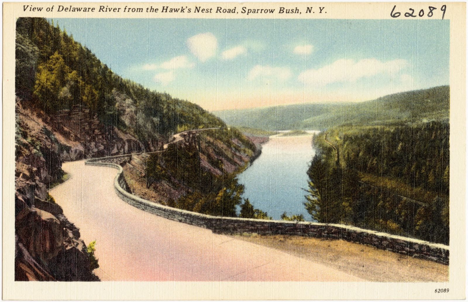 View of Delaware River from the Hawk's Nest Road, Sparrow Bush, N. Y., Boston Public Library - undated