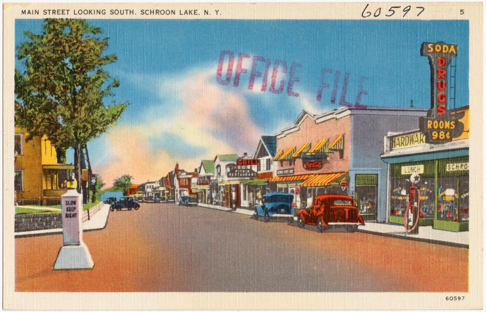 Main Street looking south, Schroon Lake, N. Y., Boston Public Library - undated