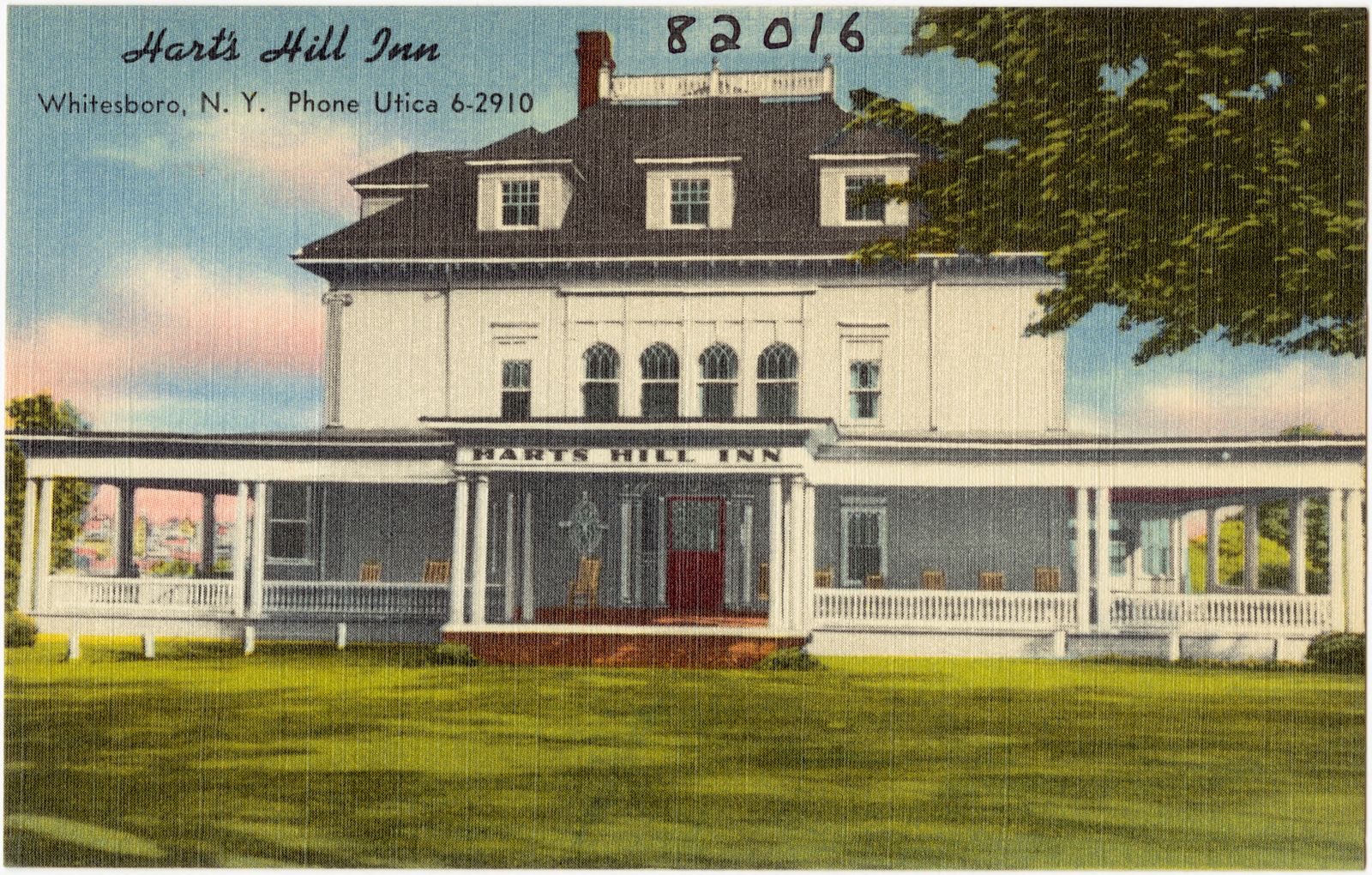 Hart's Hill Inn, Whitesboro, N. Y. Phone Utica 6-2910, Boston Public Library - undated