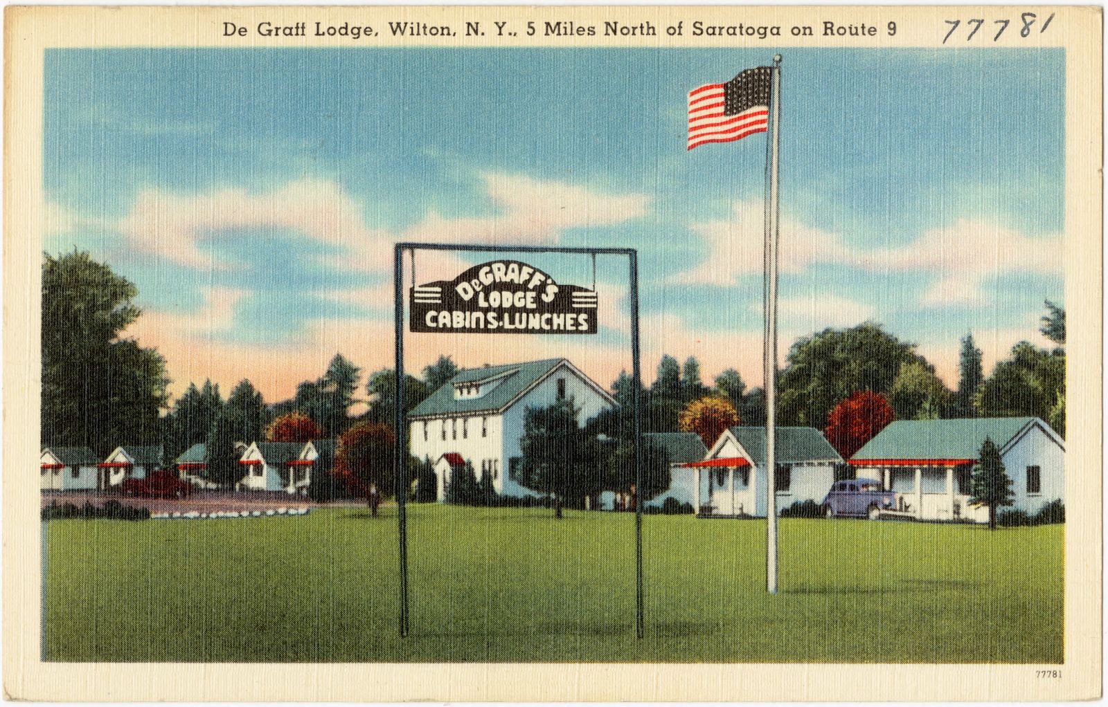 De Graff Lodge, Wilton, N. Y., 5 miles north of Saratoga on Route 9, Boston Public Library - undated
