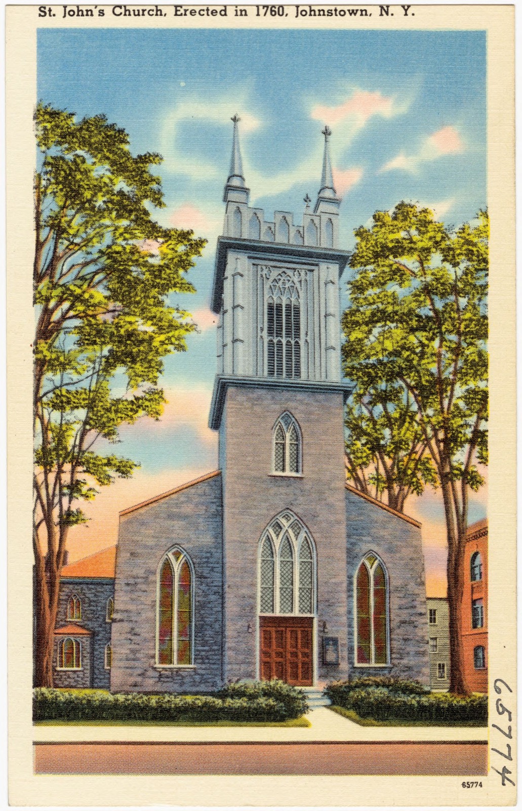 St. John's Church, erected in 1760, Johnstown, N. Y., Boston Public Library - undated