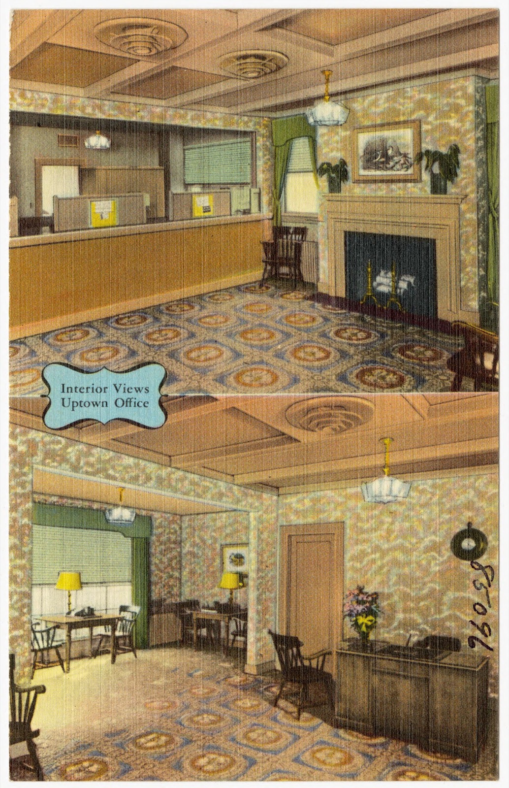 Interior views, Uptown Office, Boston Public Library - undated