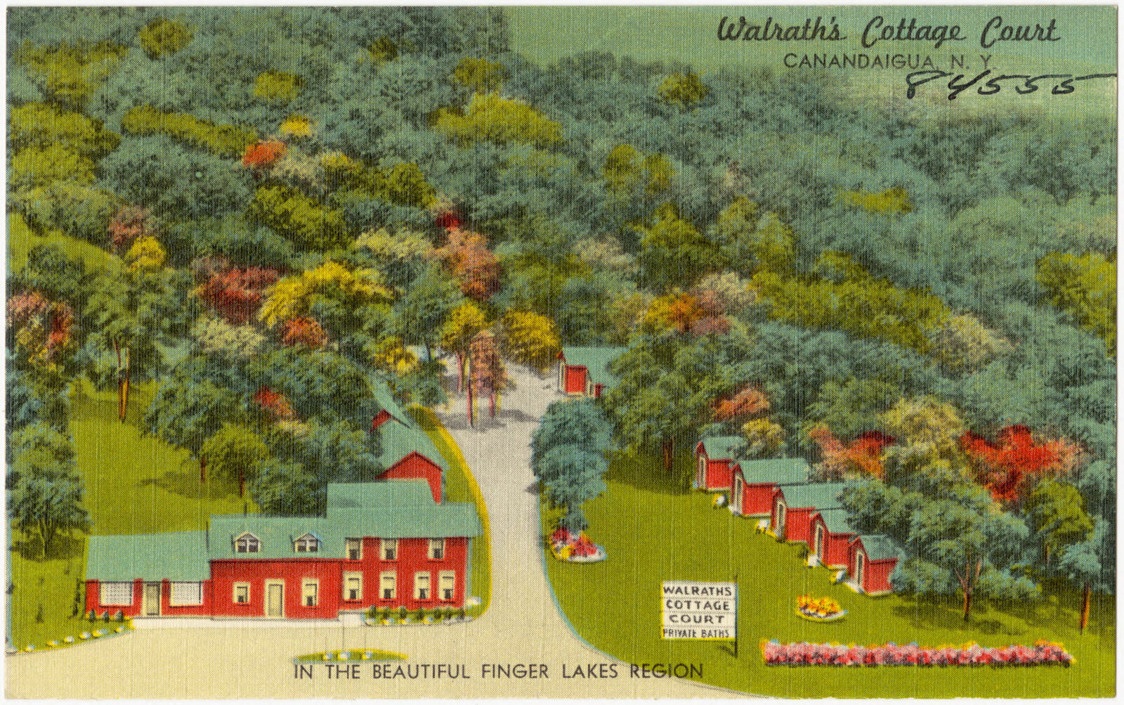 Walrath's Cottage Court, Canandaigua, N. Y. In the beautiful Finger Lakes region, Boston Public Library - undated