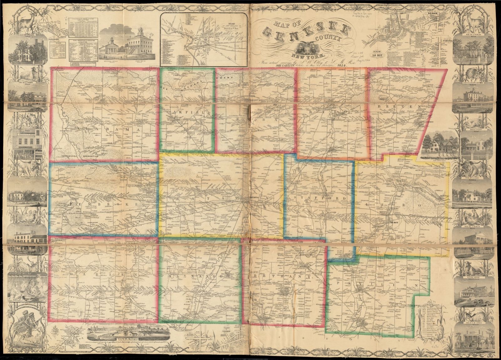 Map of Genesee County, New York, Boston Public Library - undated