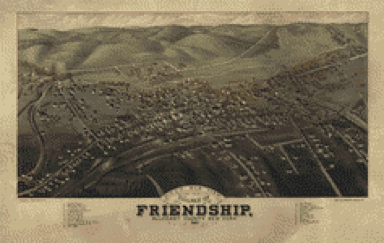Bird's-eye view, 1882 - Bird's eye view of the village of Friendship, Allegany County, New York : 1882