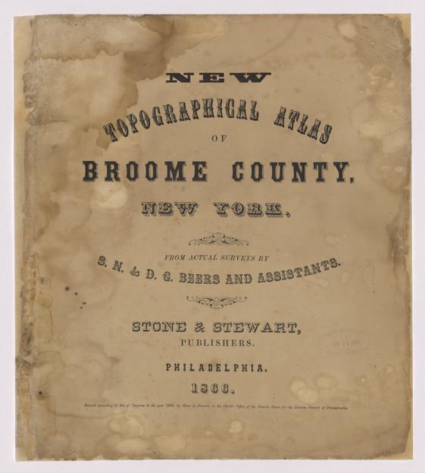 Land ownership map, 1866 - New topographical atlas of Broome County, New York