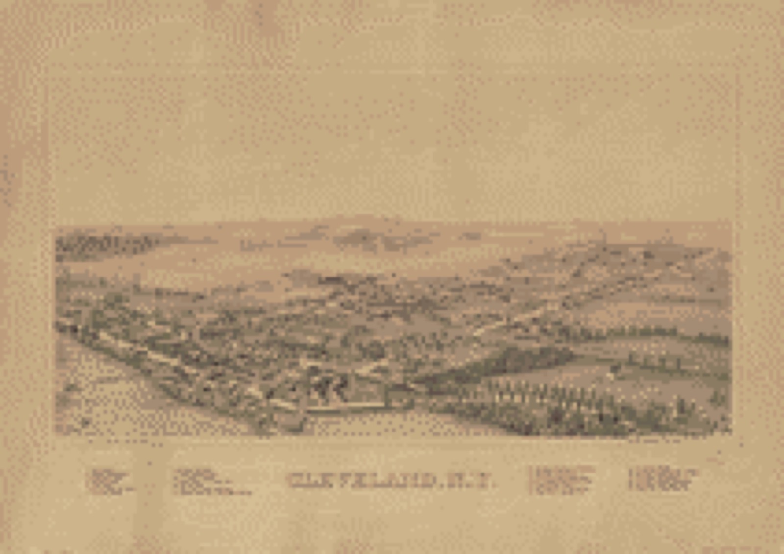 Bird's-eye view, 1890 - Cleveland, N.Y.
