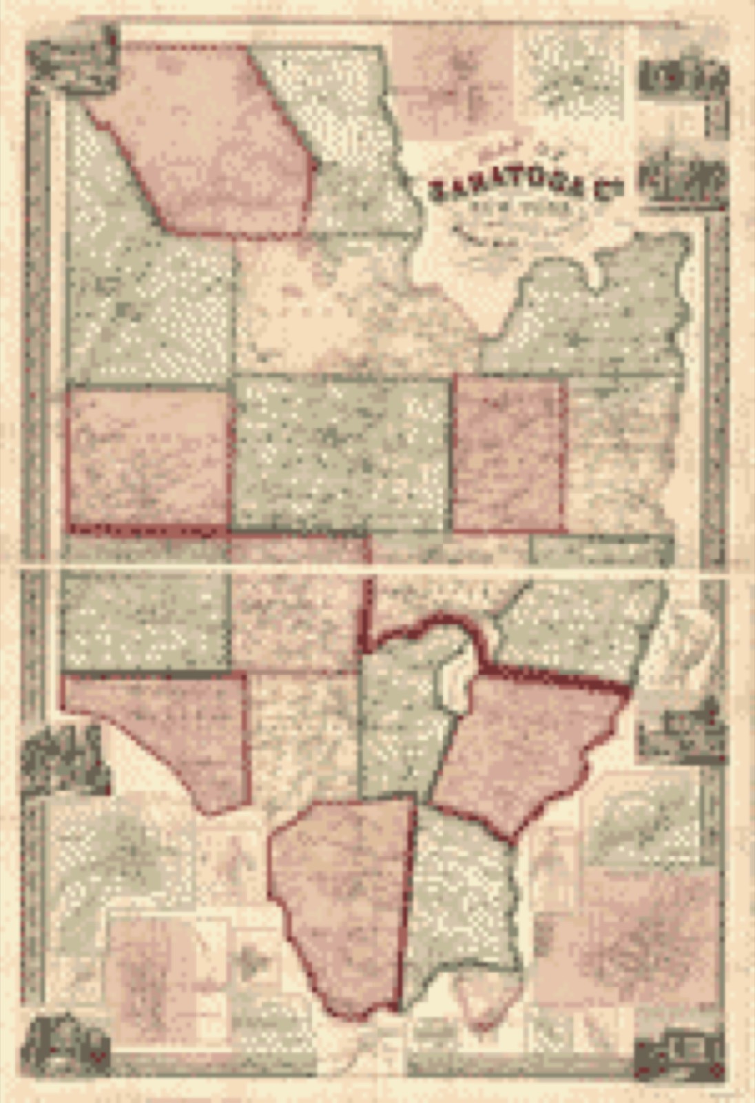 Land ownership map, 1856 - Map of Saratoga Co., New York : from actual surveys