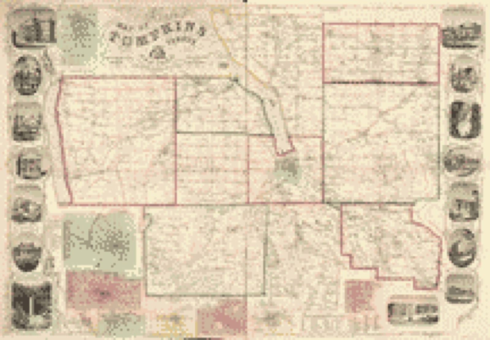 Land ownership map, 1853 - Map of Tompkins County, New York : from actual surveys