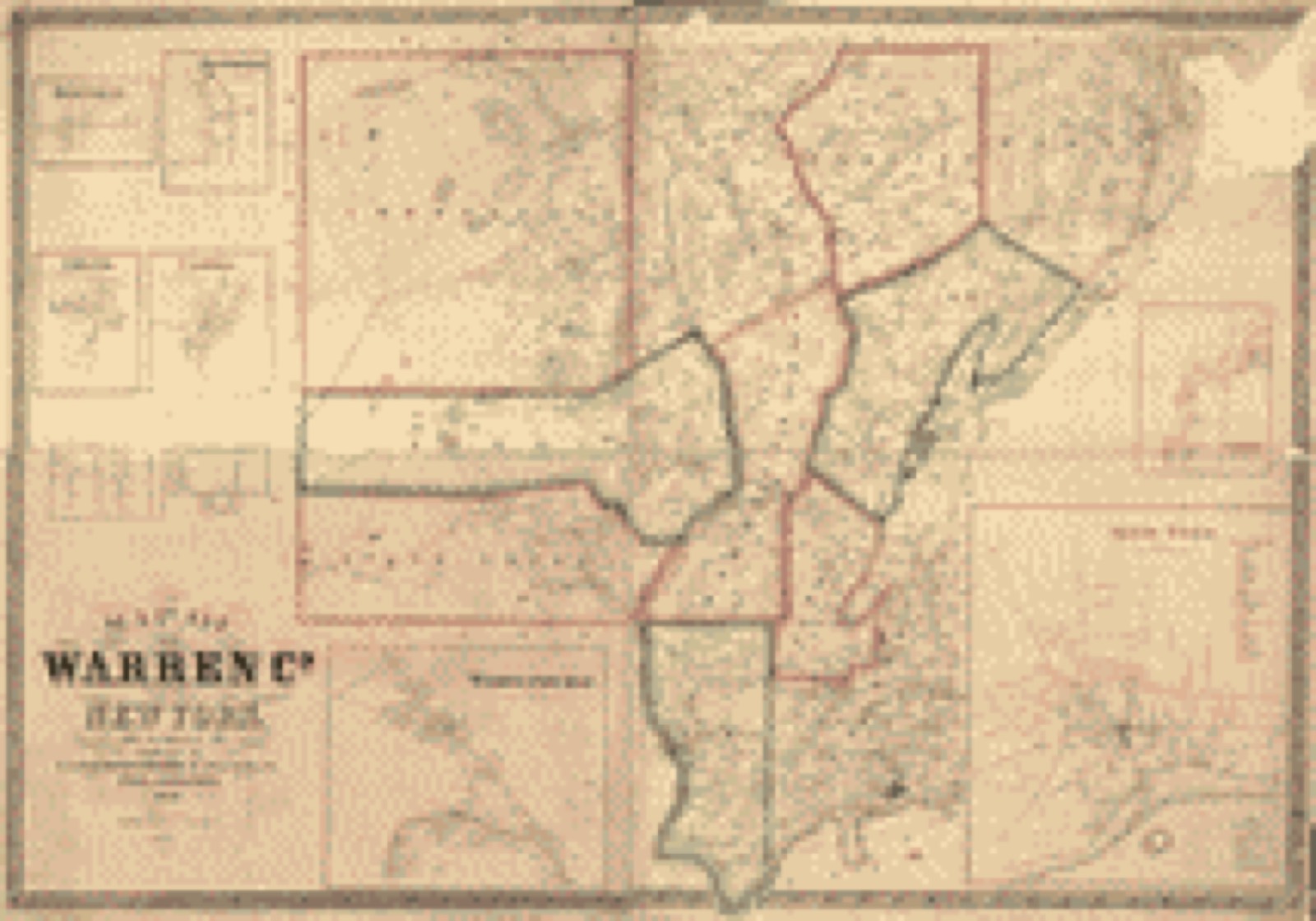 Land ownership map, 1858 - Map of Warren Co., New York