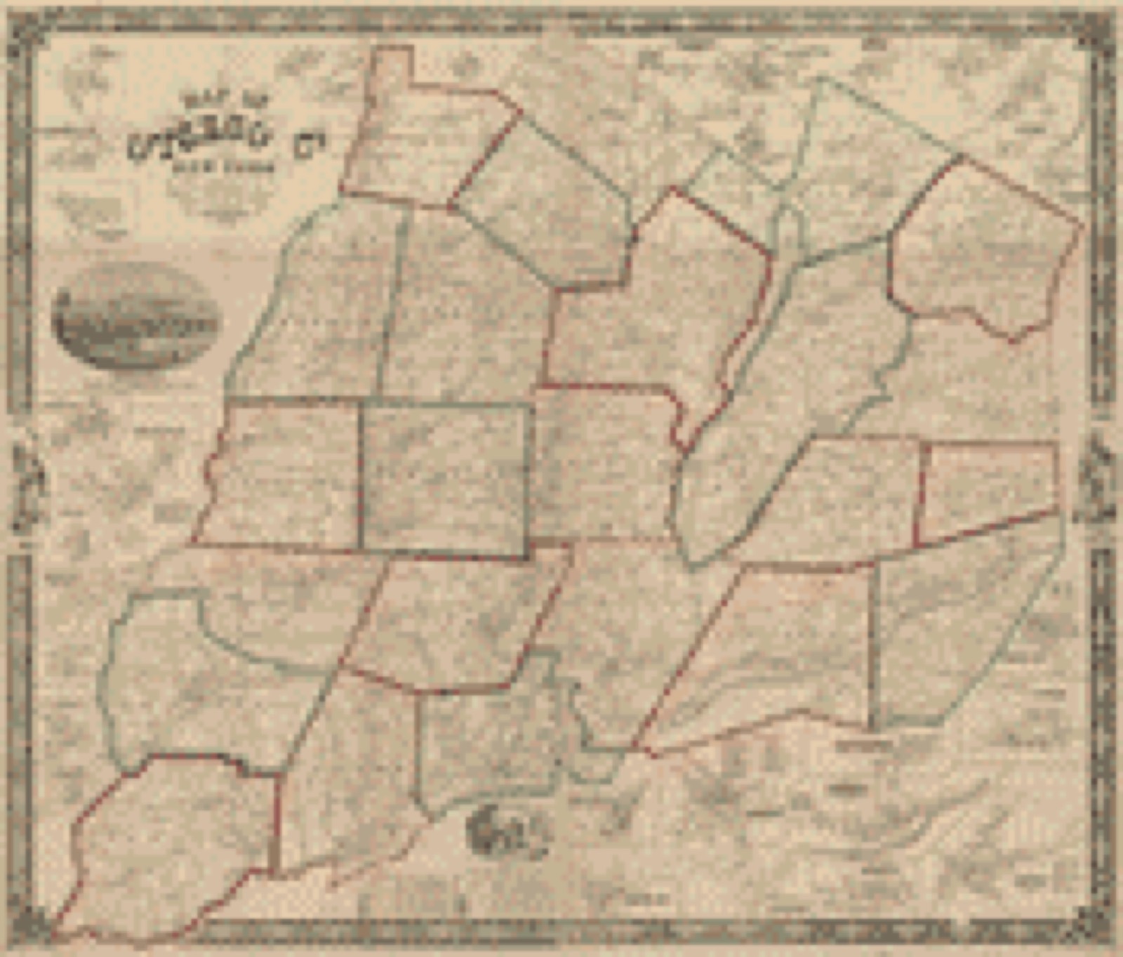 Land ownership map, 1856 - Map of Otsego Co. New York : from actual surveys