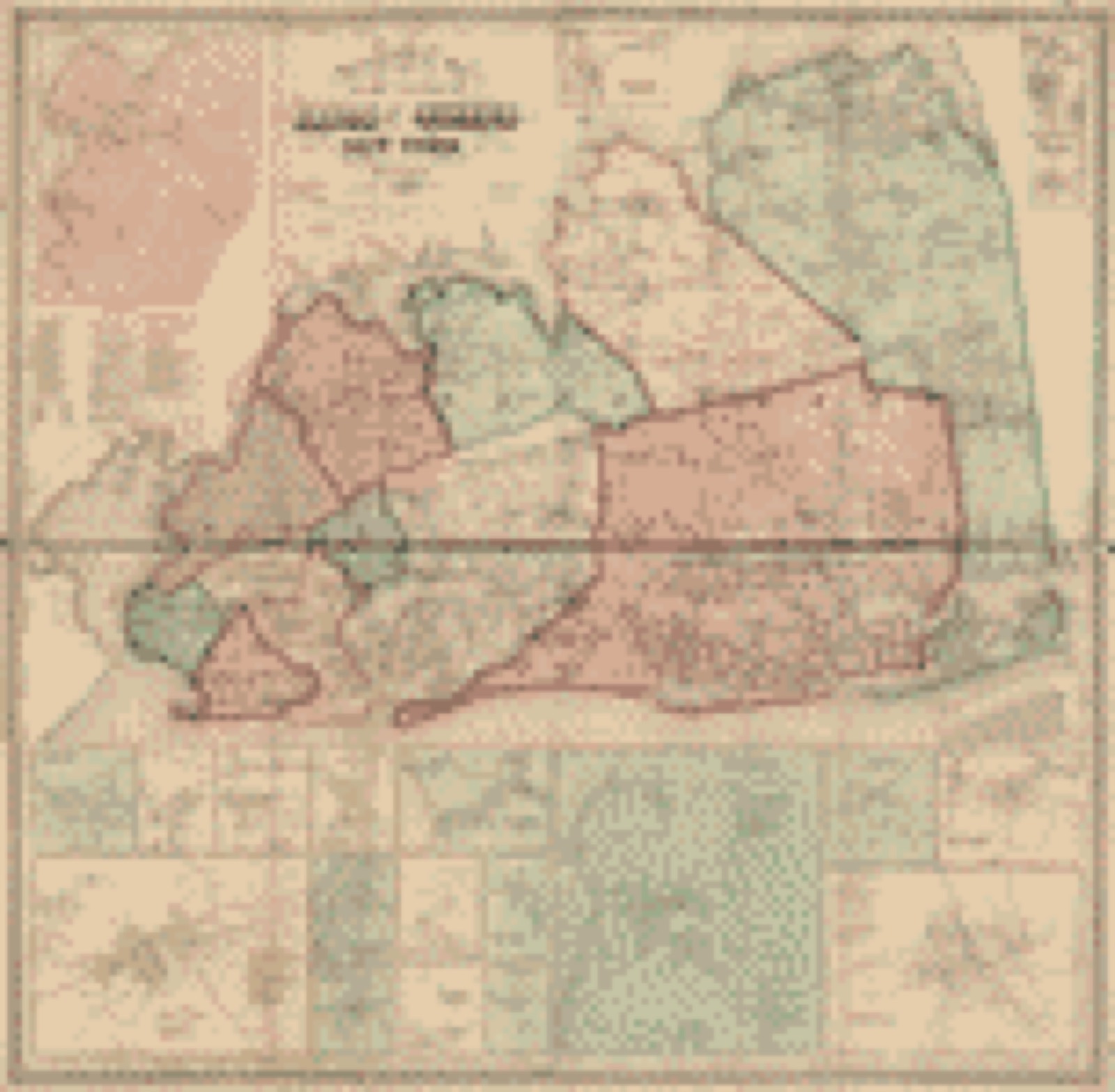 Land ownership map, 1859 - Topographical map of the counties of Kings and Queens, New York