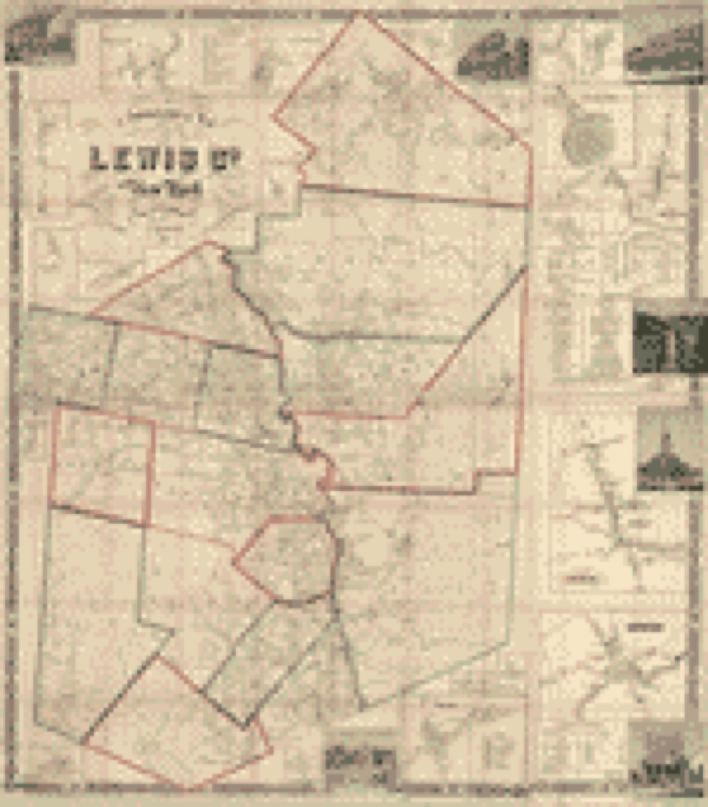 Land ownership map, 1857 - A topographical map of Lewis Co., New York : from actual surveys
