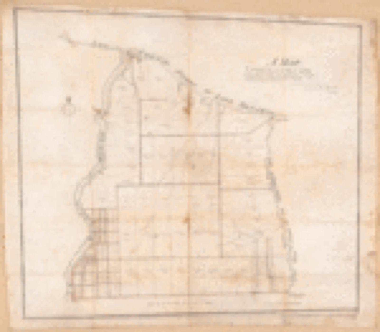 Land ownership map, 1792 - A map of Township (No. 14) in the 7th Range of townships, in the County of Ontario, and State of New York : situate & bounded westerly on the Geneseo River, northwardly on Lake Ontario, easterly on the Gerundigut Bay, & south on the north line of Township, No. 13 in 2d. Range : containing 11,721 acs. 3 rs. 34 ps