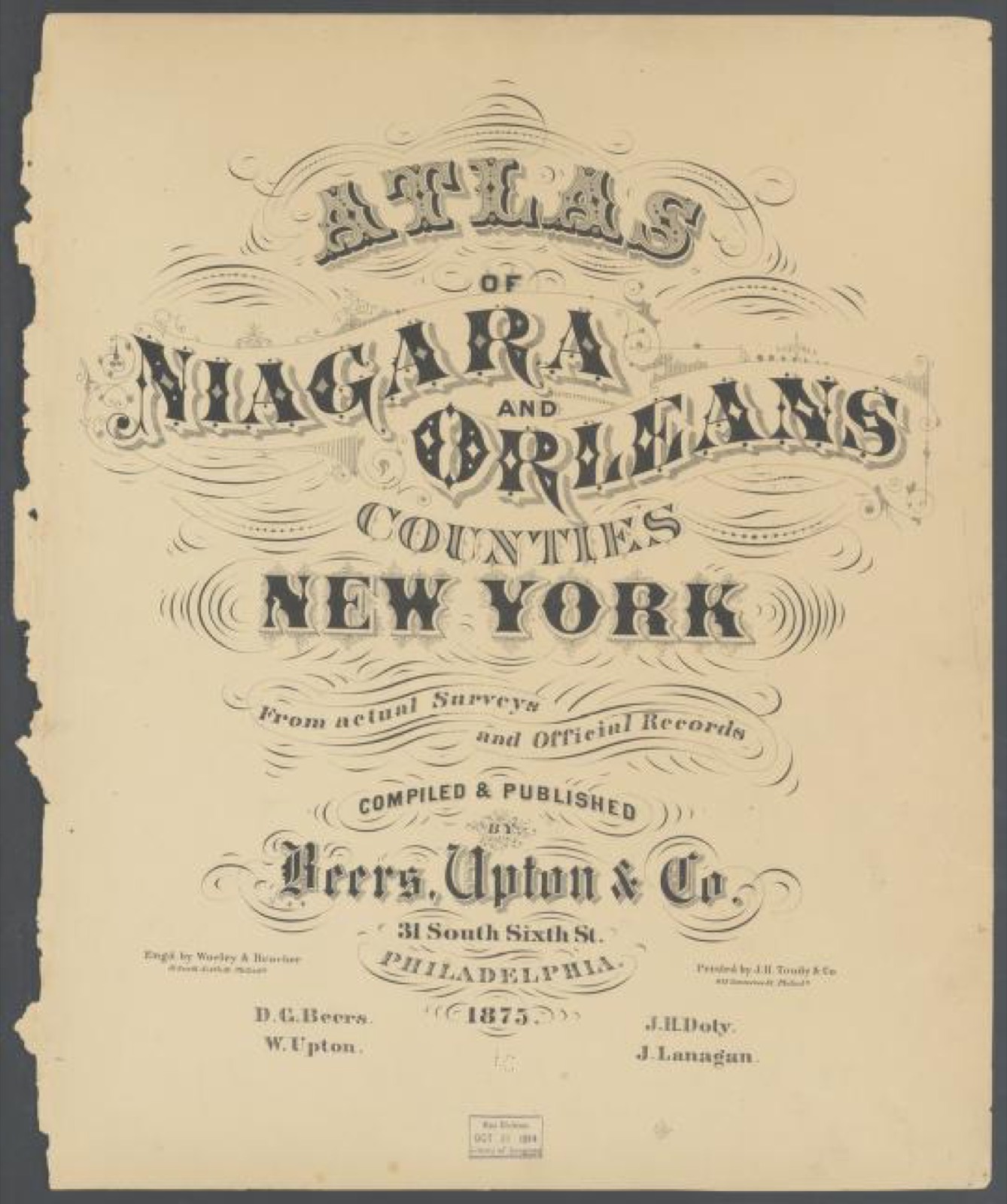 Land ownership map, 1875 - Atlas of Niagara and Orleans Counties, New York : from actual surveys and official records